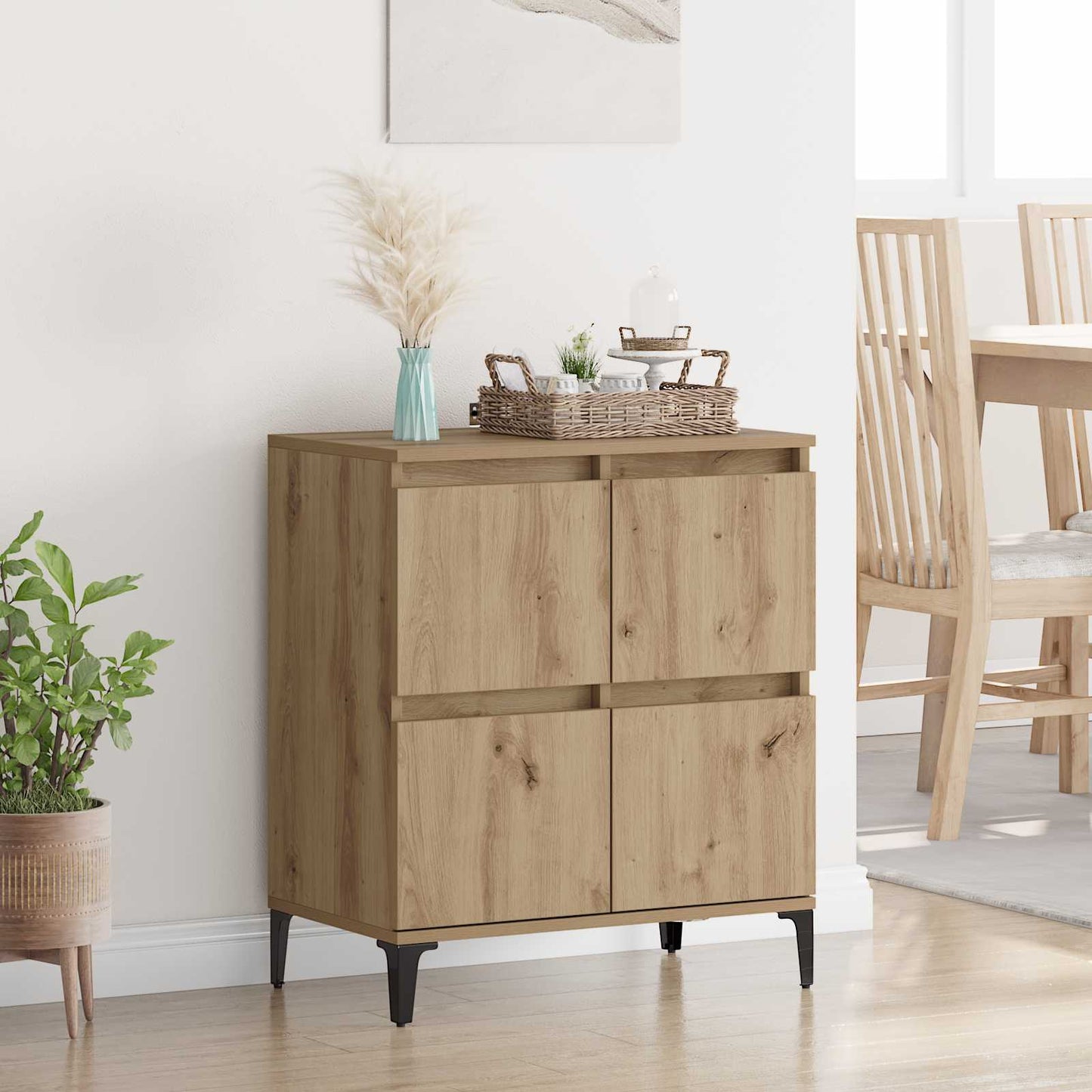 Sideboard Artisan Egetræ 60 x 35 x 70 cm Ingeniørt træ og jern