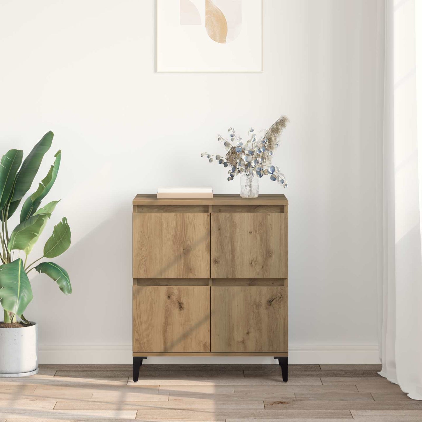 Sideboard Artisan Egetræ 60 x 35 x 70 cm Ingeniørt træ og jern