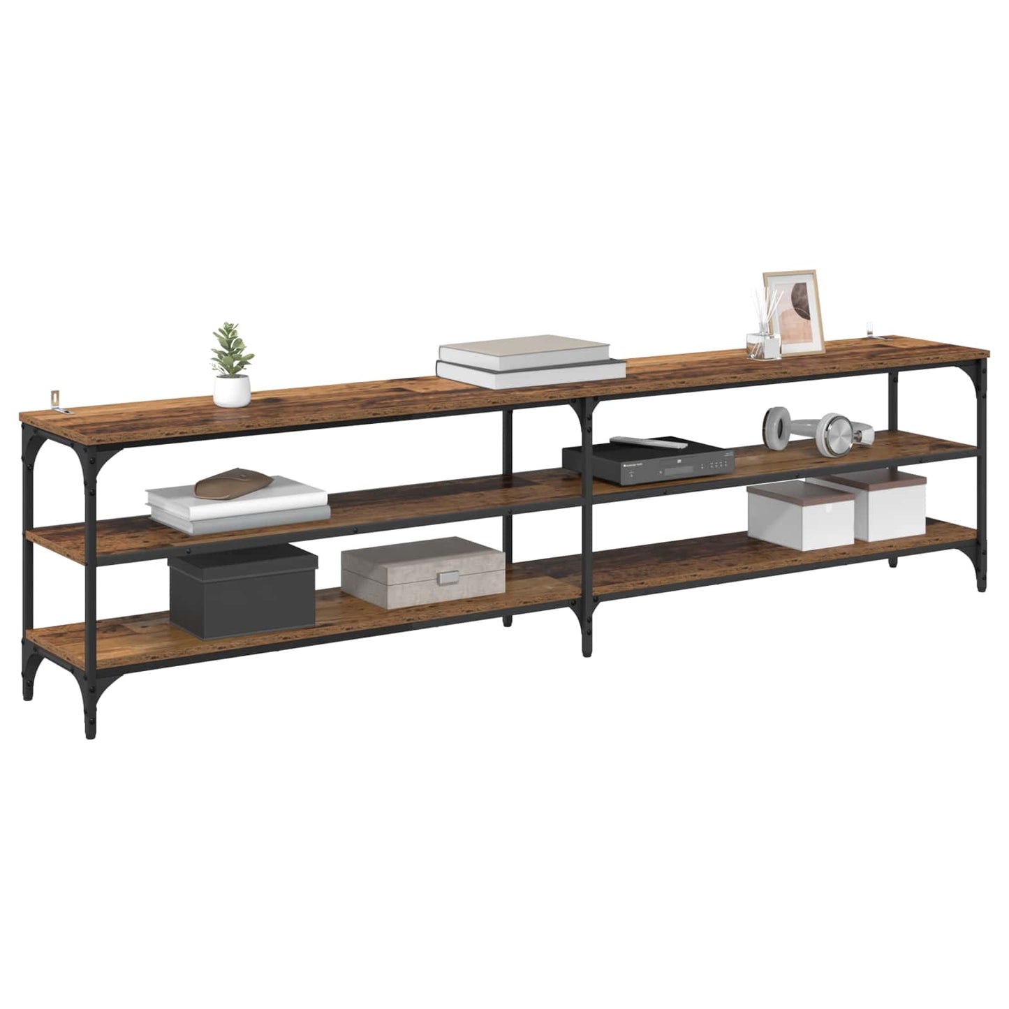 TV-skab Gammelt træ 200 x 30 x 50 cm Ingeniørt træ og jern