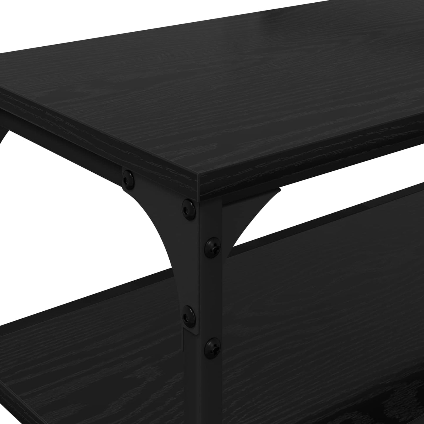 TV-skab Sort eg 200 x 30 x 50 cm Ingeniørt træ og jern