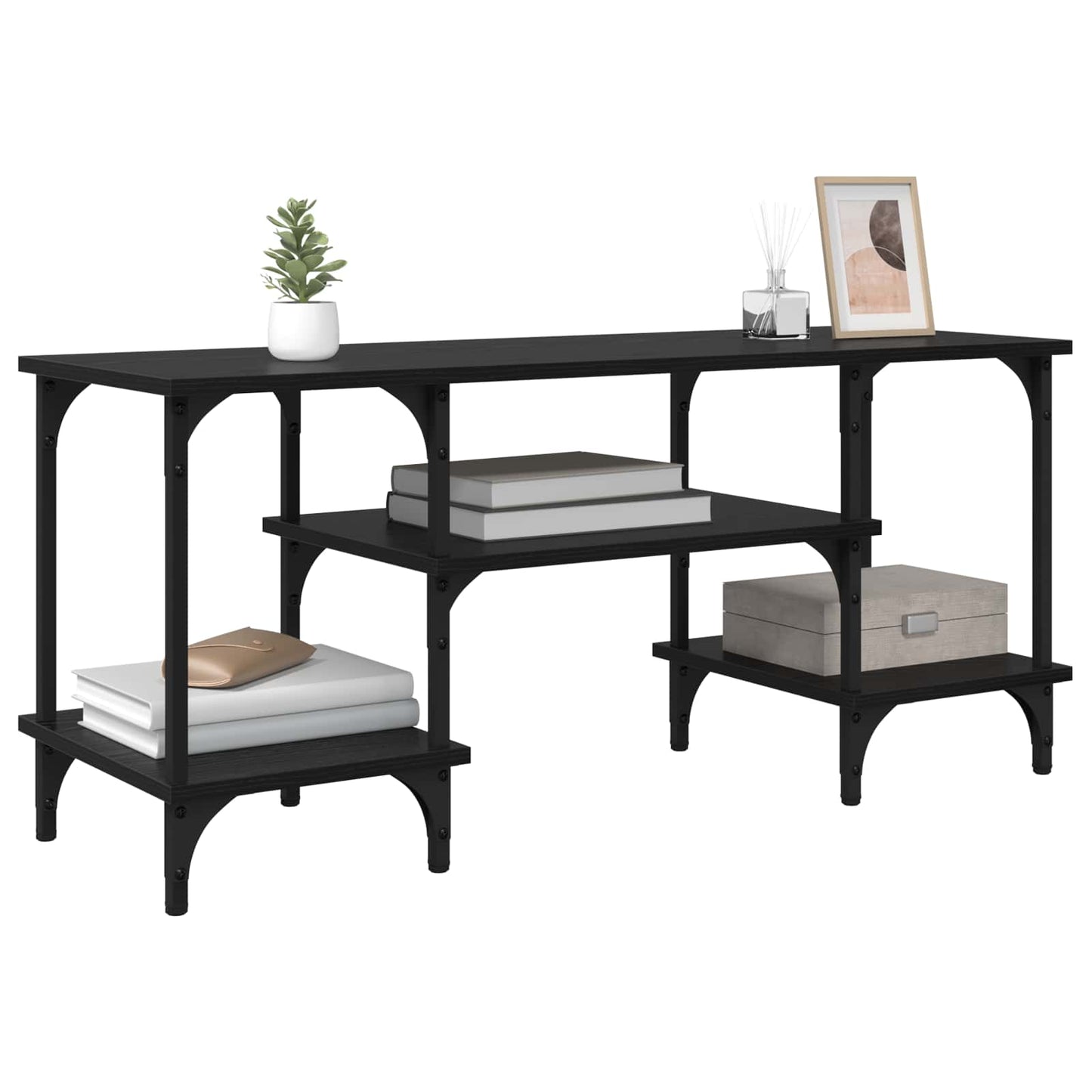 TV-skab Sort eg 102 x 35 x 45,5 cm Ingeniørt træ og jern