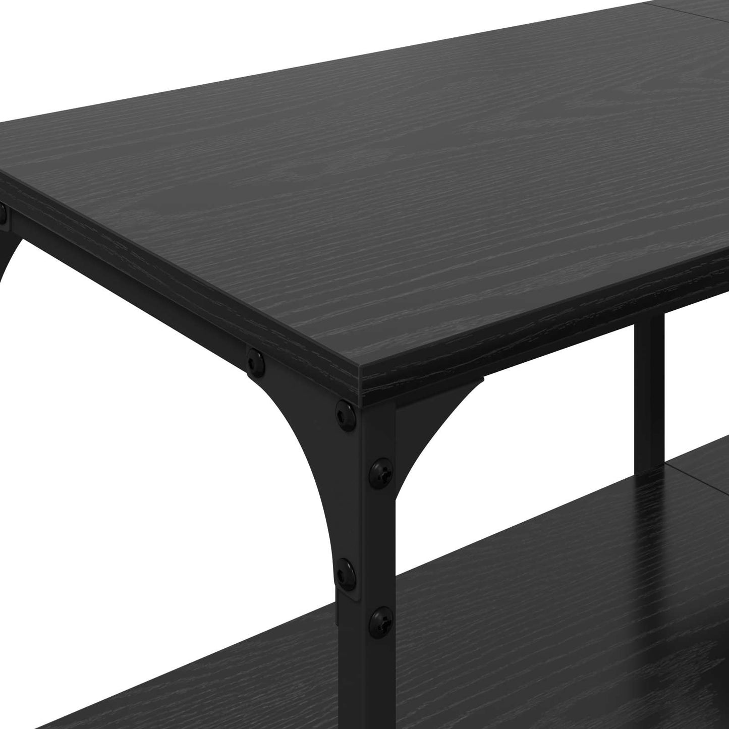 TV-skab Sort eg 201 x 35 x 45 cm Ingeniørt træ og jern