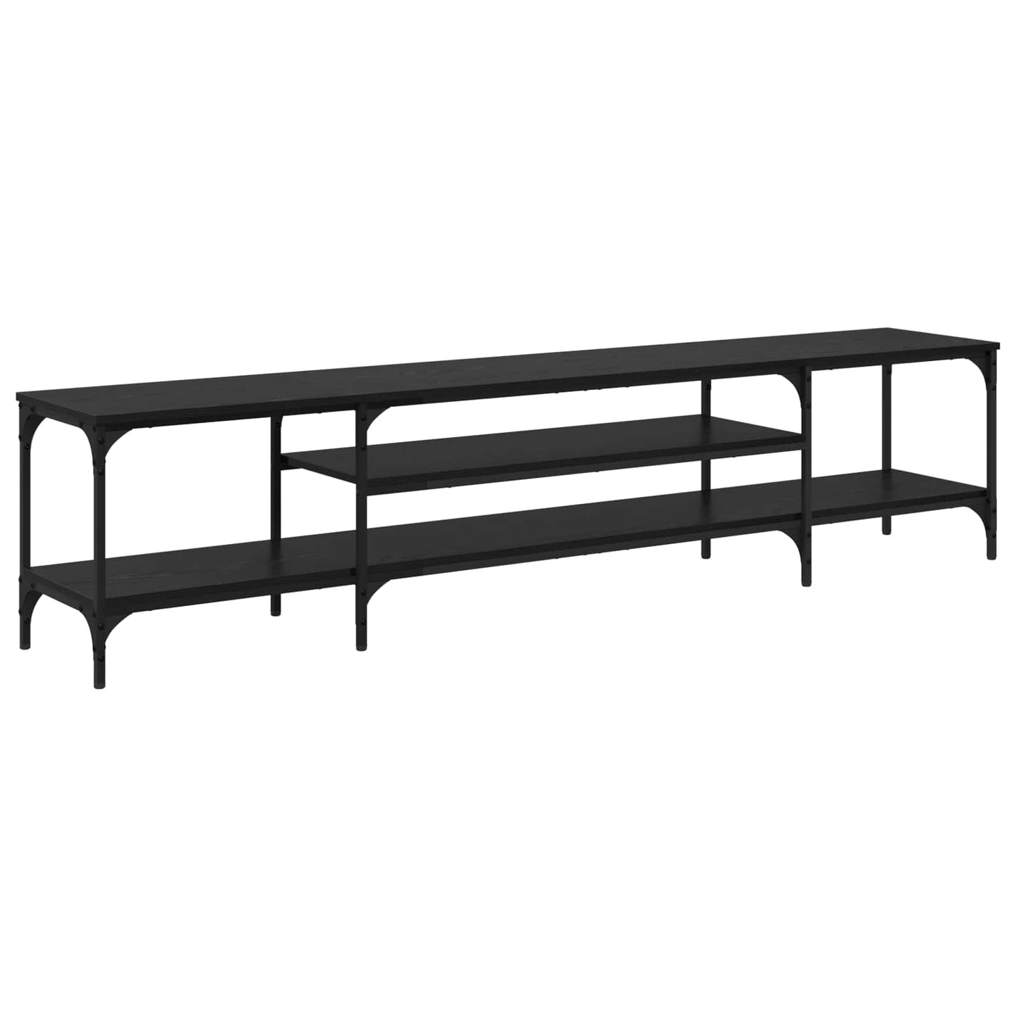 TV-skab Sort eg 201 x 35 x 45 cm Ingeniørt træ og jern