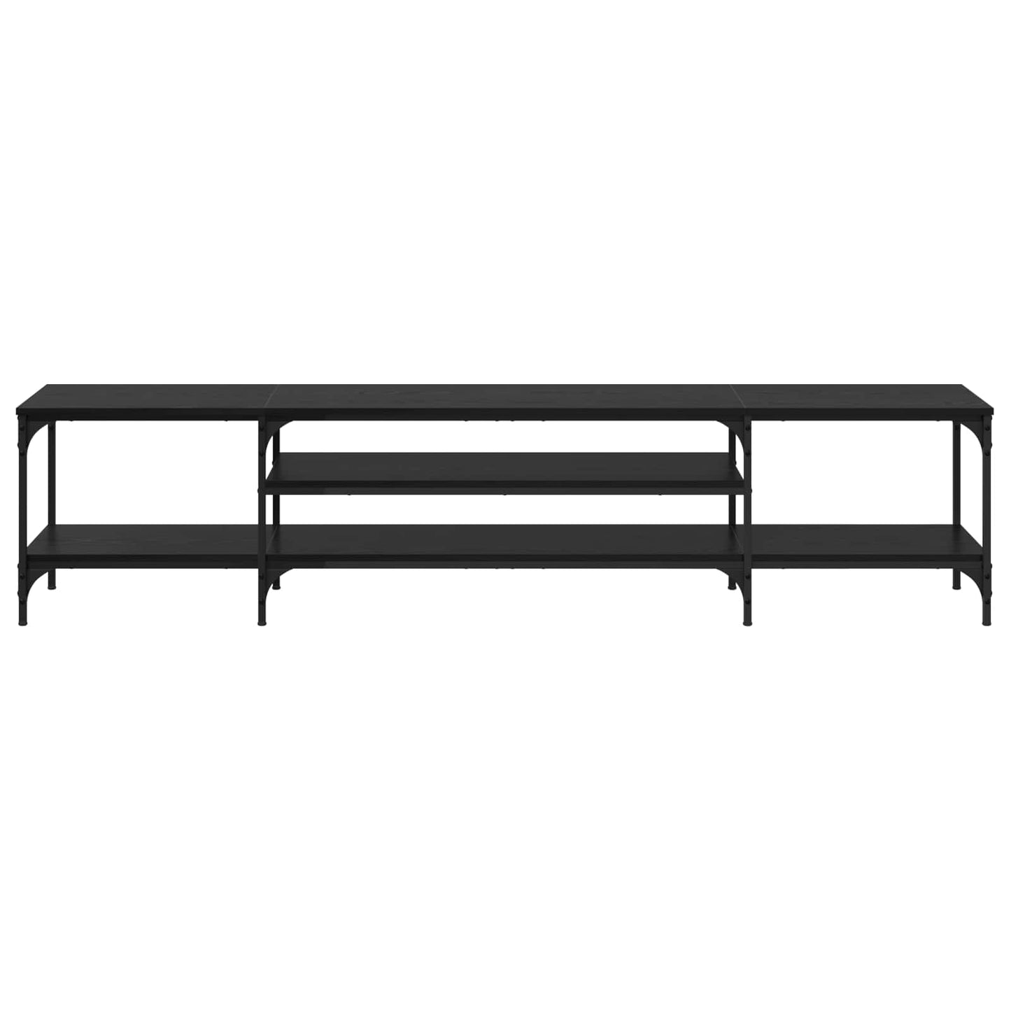 TV-skab Sort eg 201 x 35 x 45 cm Ingeniørt træ og jern