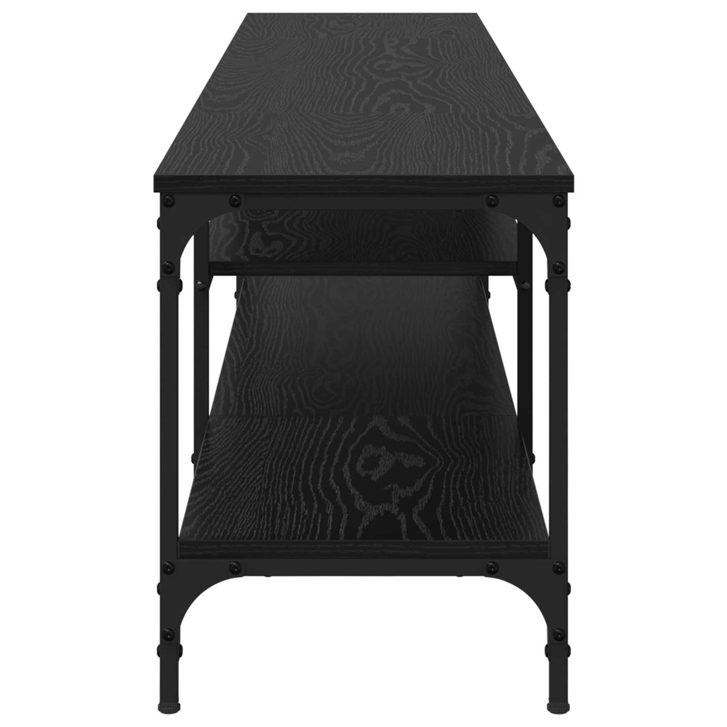 TV-skab Sort eg 201 x 35 x 45 cm Ingeniørt træ og jern