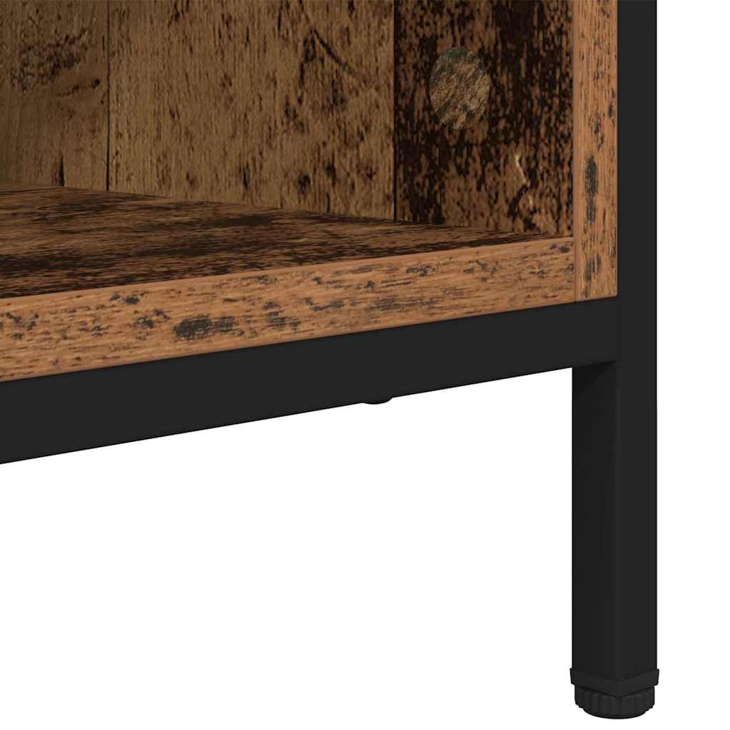 Sko skab Gammelt træ 131 x 35 x 50 cm Ingeniørt træ og jern