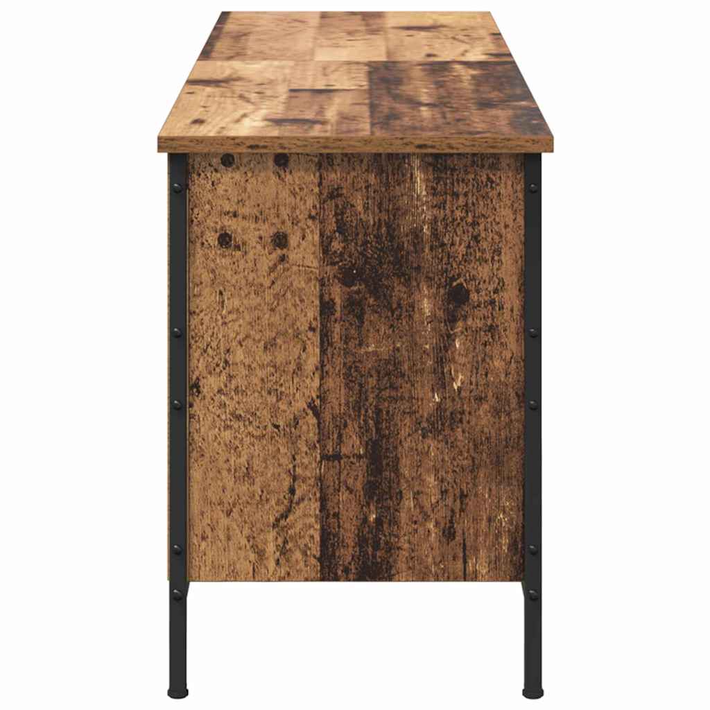 Sko skab Gammelt træ 131 x 35 x 50 cm Ingeniørt træ og jern