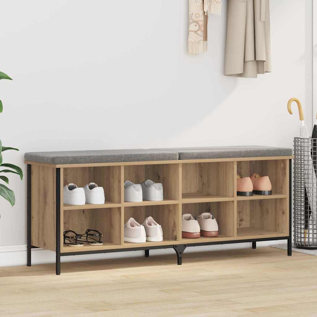 Sko skab 131 x 35 x 50 cm Ingeniørt træ og jern Artisan Egetræ
