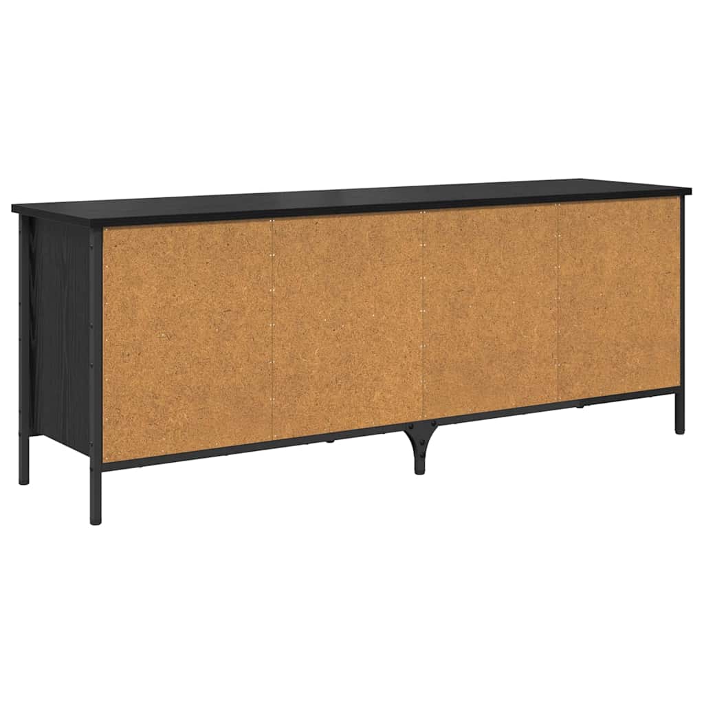 Sko skab Sort eg 131 x 35 x 50 cm Ingeniørt træ og jern
