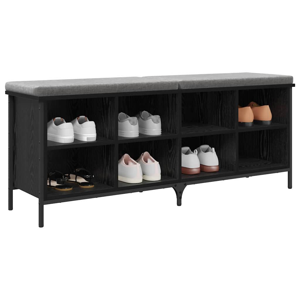 Sko skab Sort eg 131 x 35 x 50 cm Ingeniørt træ og jern