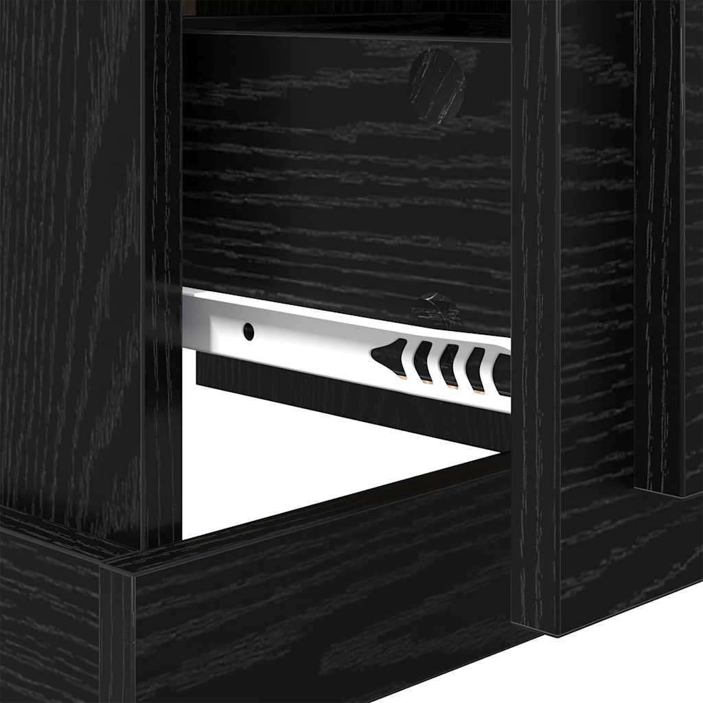 Natskab 2 pcs Sort eg 39 x 39 x 47.5 cm Konstrueret træ