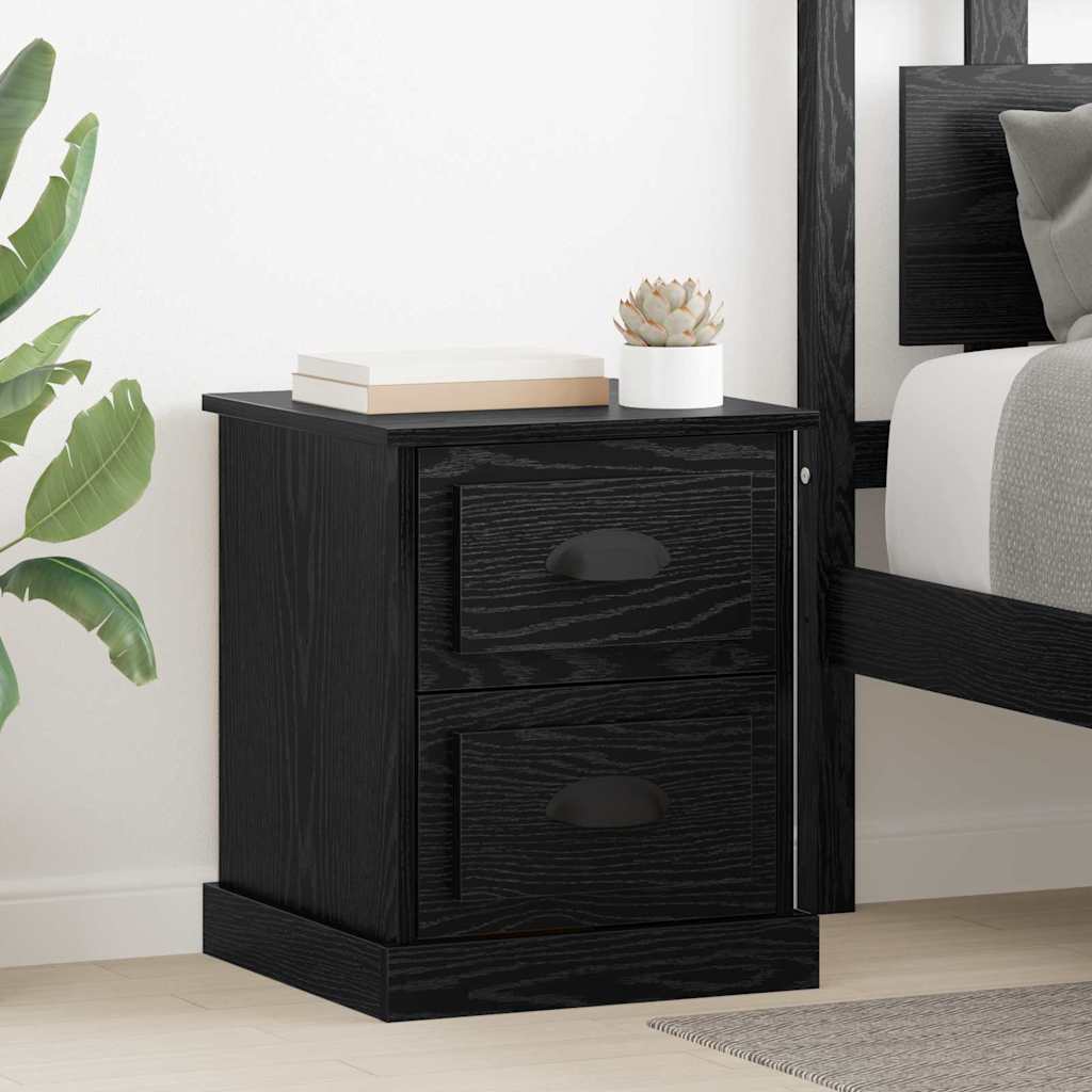 Natskab 2 pcs Sort eg 39 x 39 x 47.5 cm Konstrueret træ billede