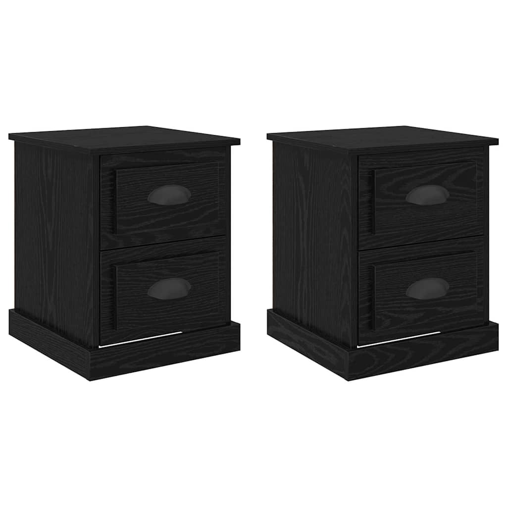Natskab 2 pcs Sort eg 39 x 39 x 47.5 cm Konstrueret træ