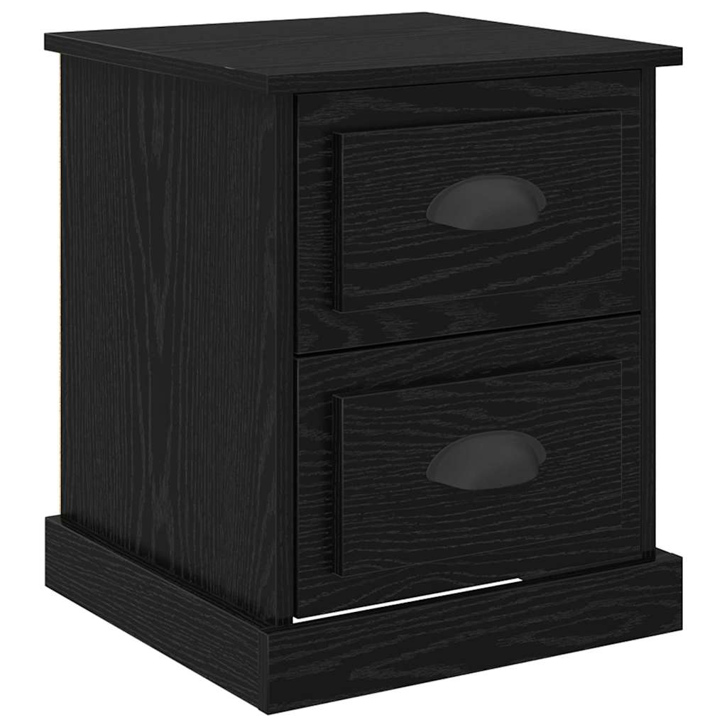 Natskab 2 pcs Sort eg 39 x 39 x 47.5 cm Konstrueret træ