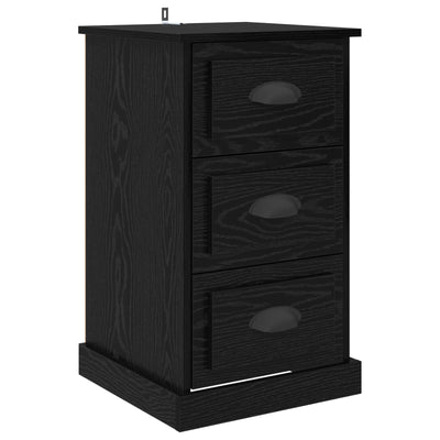 Natskab med skuffe Sort eg 39 x 39 x 67,5 cm Konstrueret træ