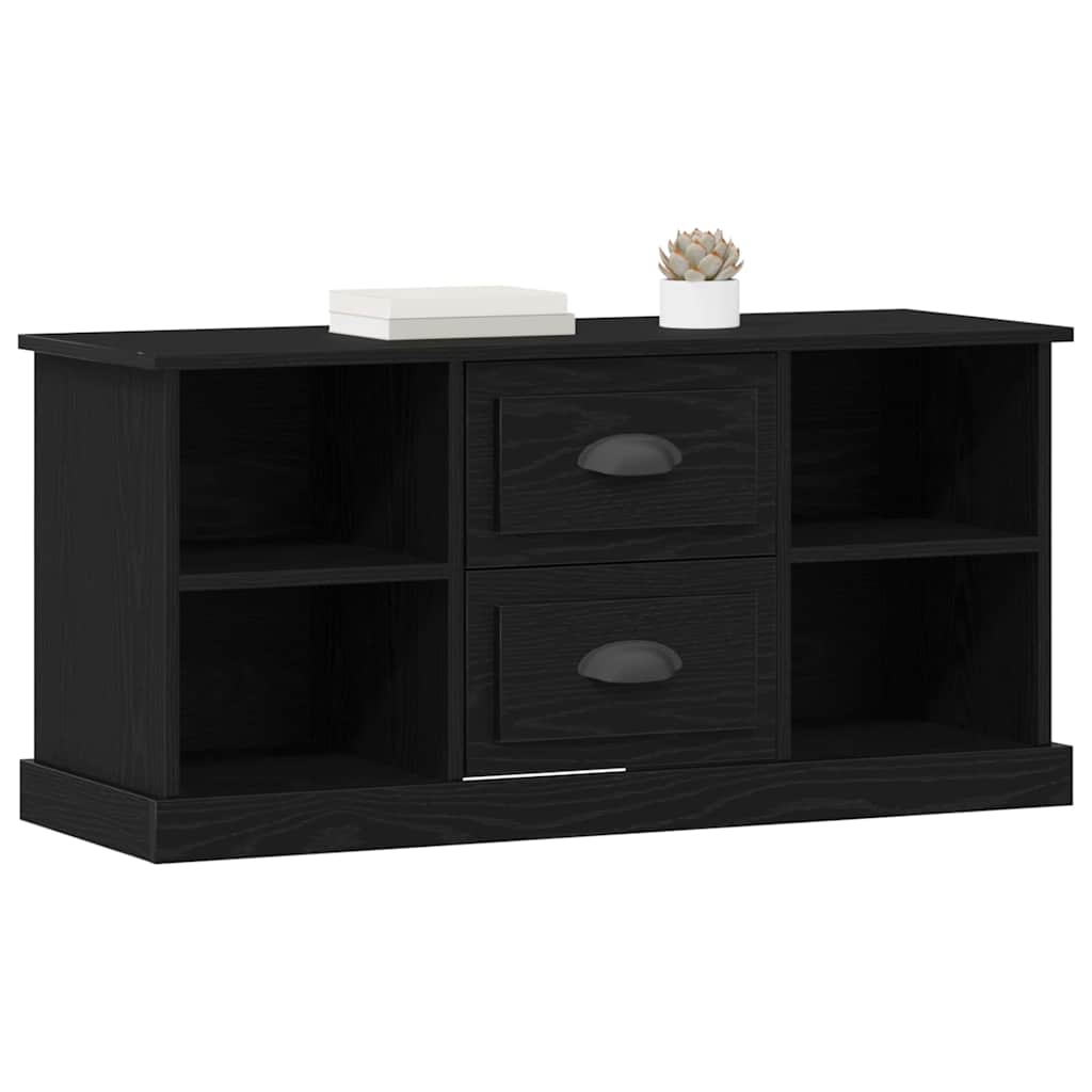 TV-skab med skuffe Sort eg 99,5 x 35,5 x 48 cm Konstrueret træ