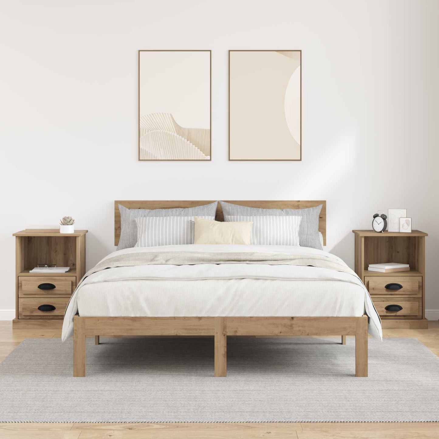 Natskab 2 pcs Artisan Egetræ 36 x 43 x 60 cm Konstrueret træ