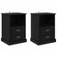 Natskab 2 pcs Sort eg 36 x 43 x 60 cm Konstrueret træ