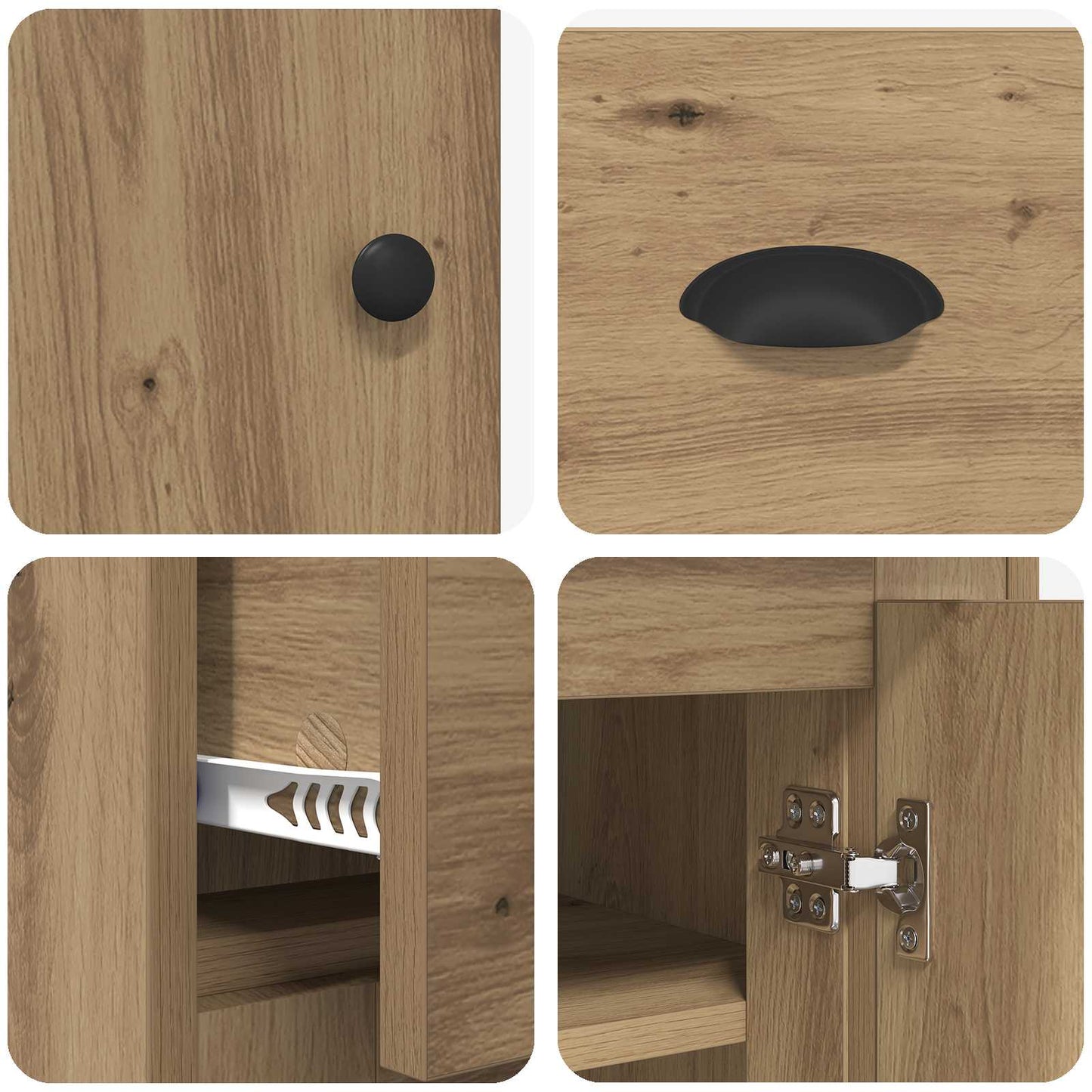 Highboard Artisan Egetræ 70 x 35,5 x 67,5 cm Konstrueret træ