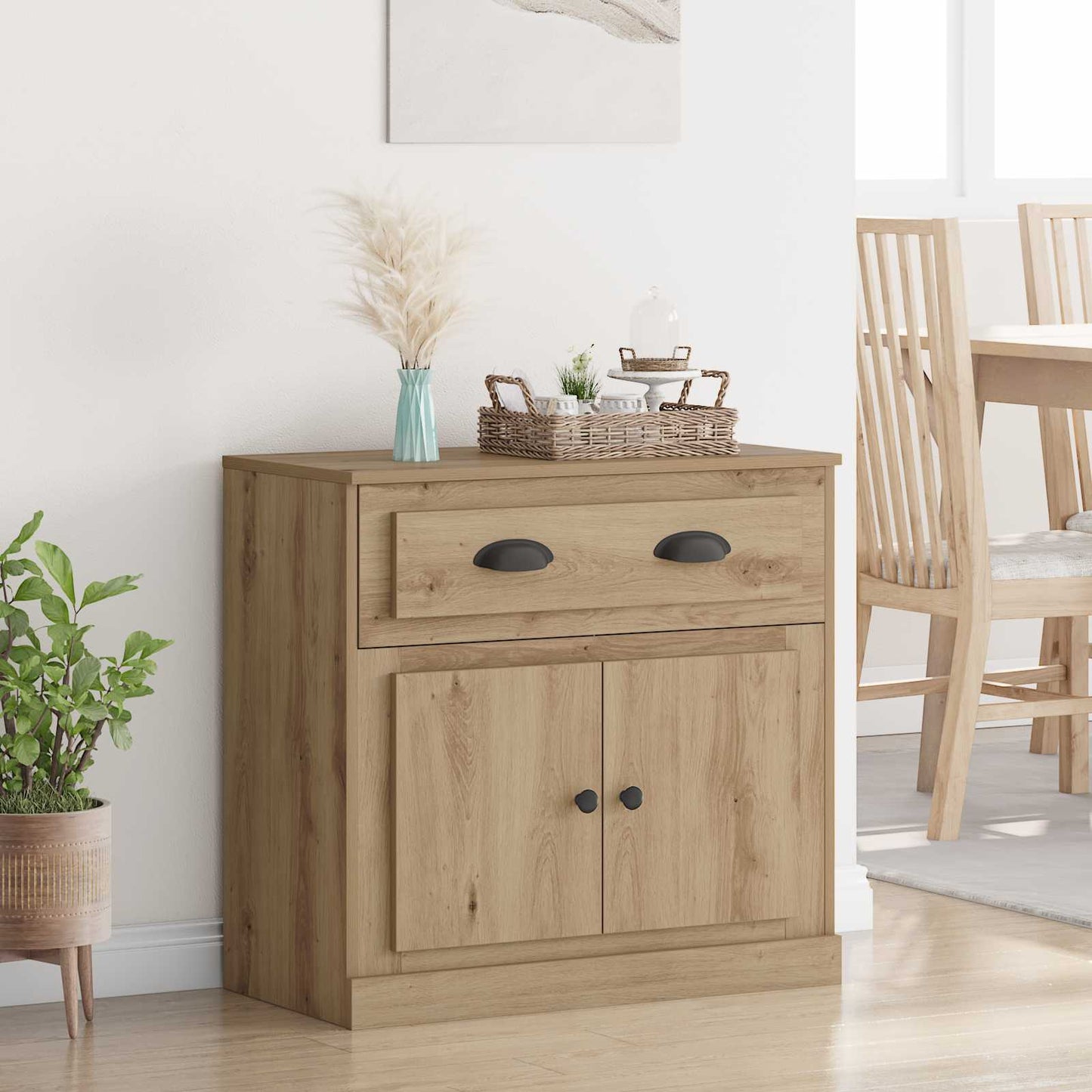 Highboard Artisan Egetræ 70 x 35,5 x 67,5 cm Konstrueret træ