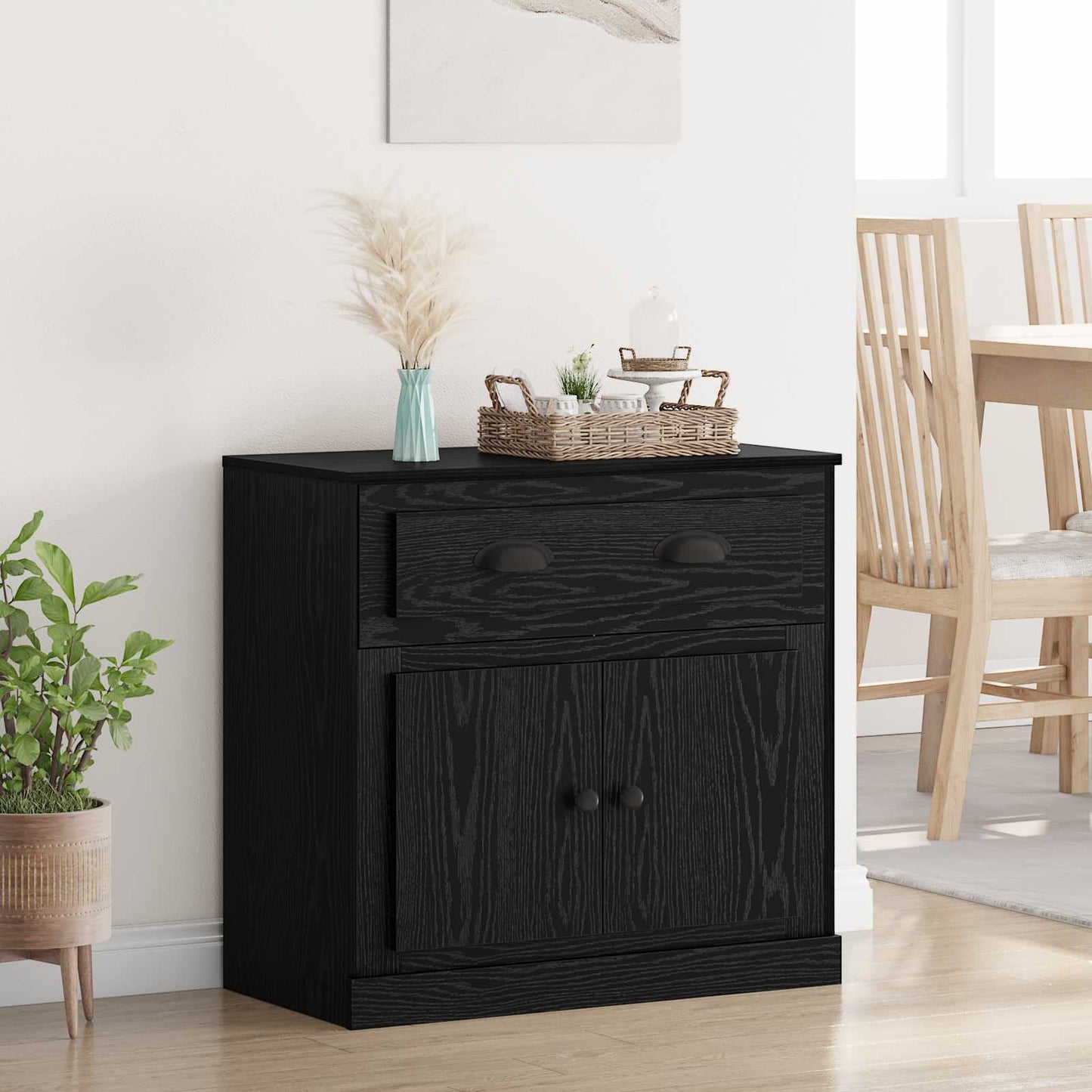 Highboard Sort eg 70 x 35,5 x 67,5 cm Konstrueret træ