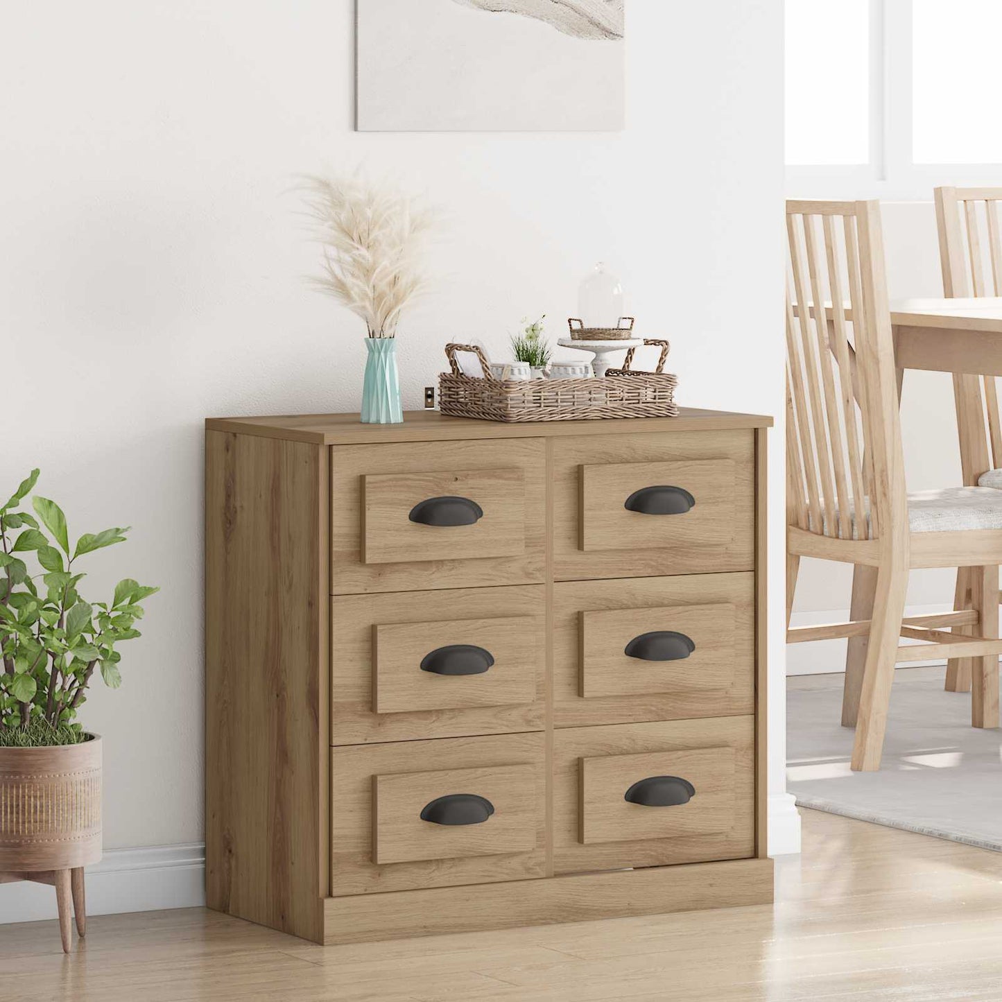 Sideboard Artisan Egetræ 70 x 35,5 x 67,5 cm Konstrueret træ