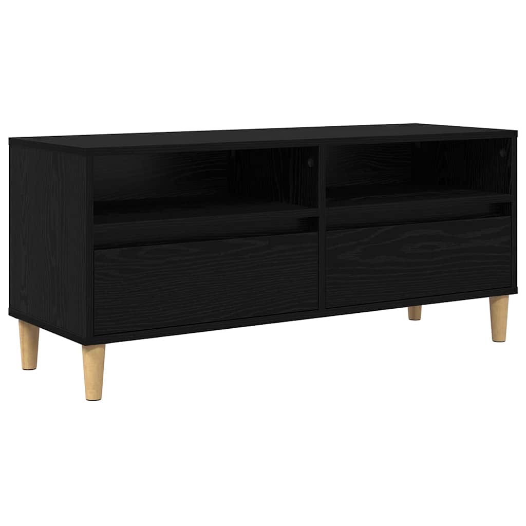 TV-skab med skuffe Sort eg 100 x 34,5 x 44,5 cm Konstrueret træ