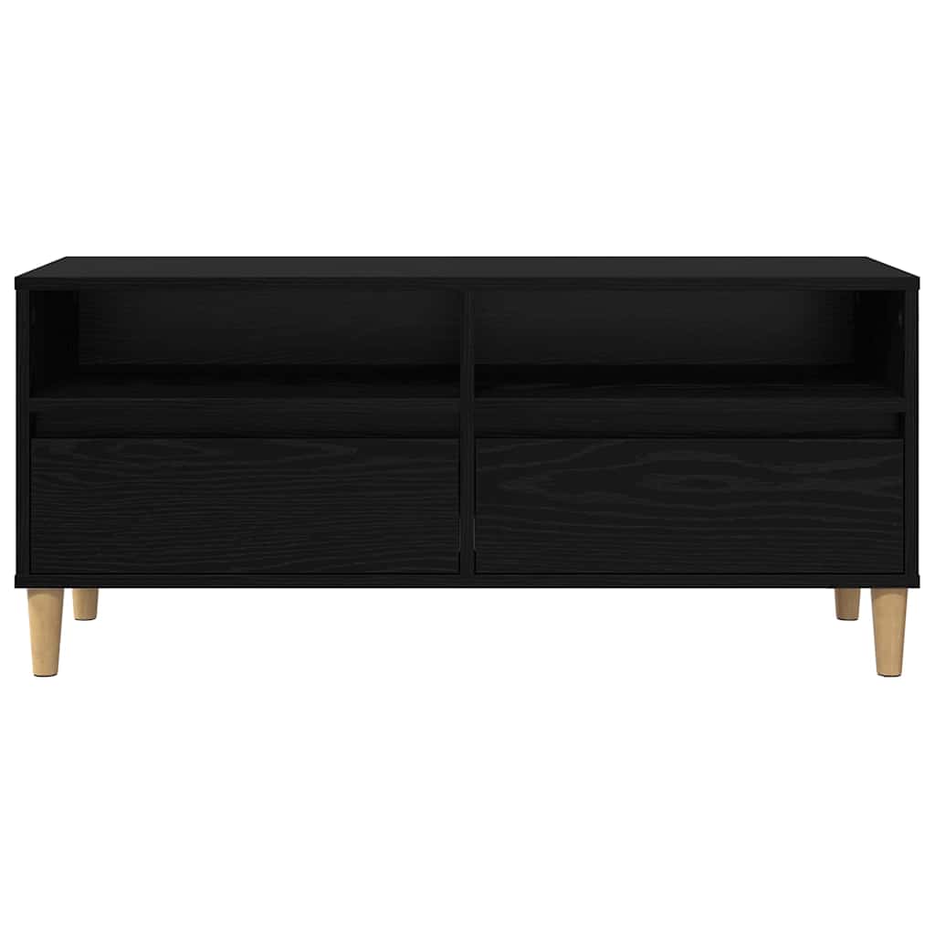 TV-skab med skuffe Sort eg 100 x 34,5 x 44,5 cm Konstrueret træ