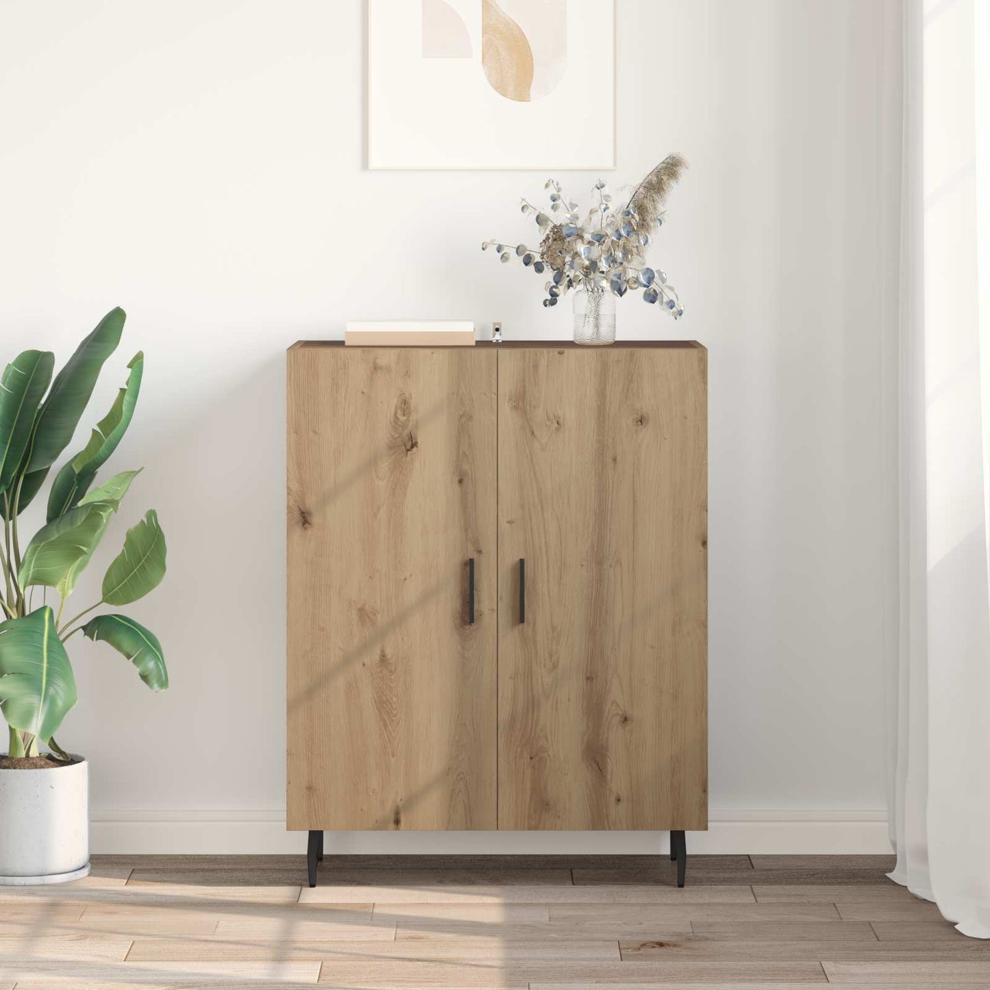 Sideboard Artisan Egetræ 69,5 x 34 x 90 cm Konstrueret træ