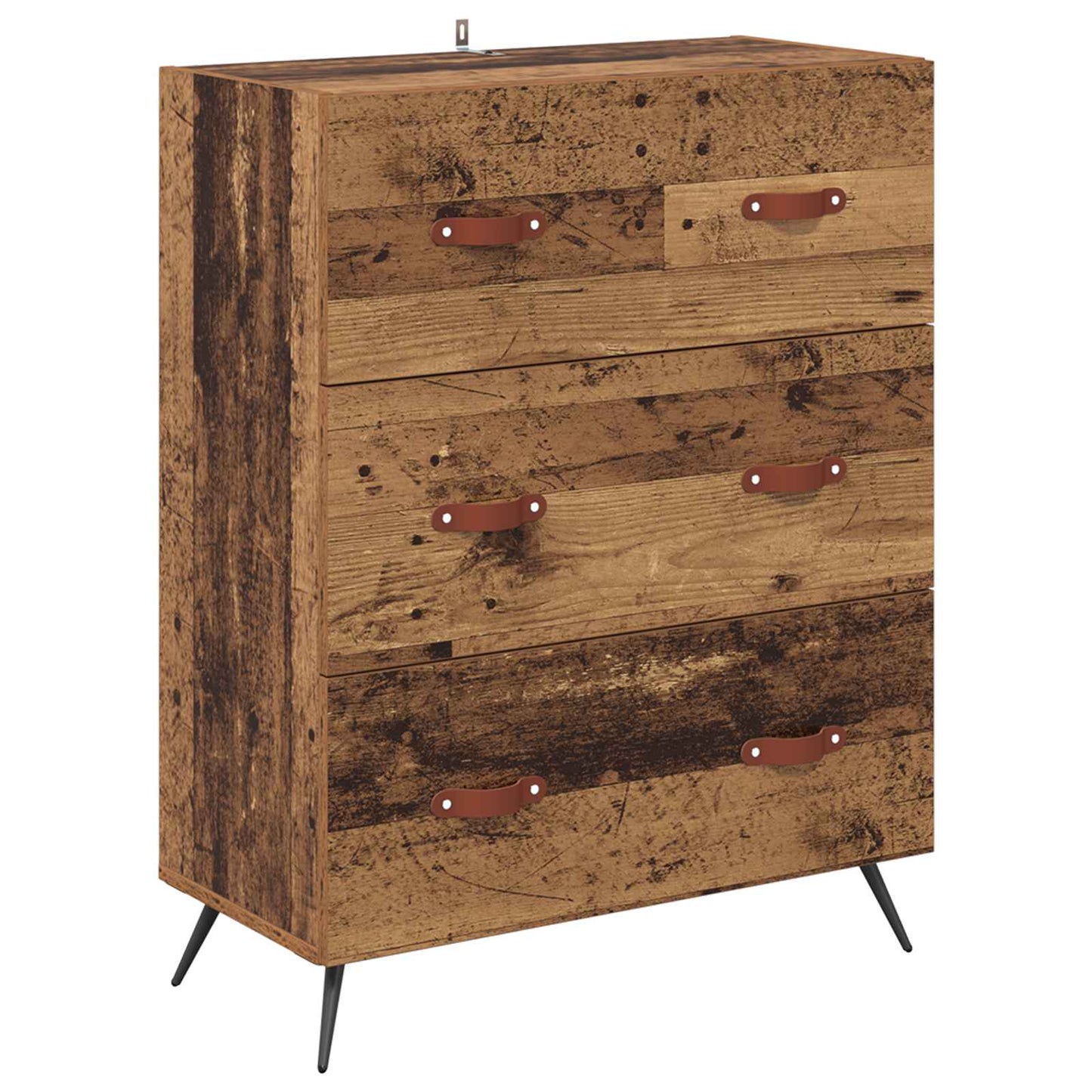 Skuffeskab Gammelt træ 69,5 x 34 x 90 cm Konstrueret træ