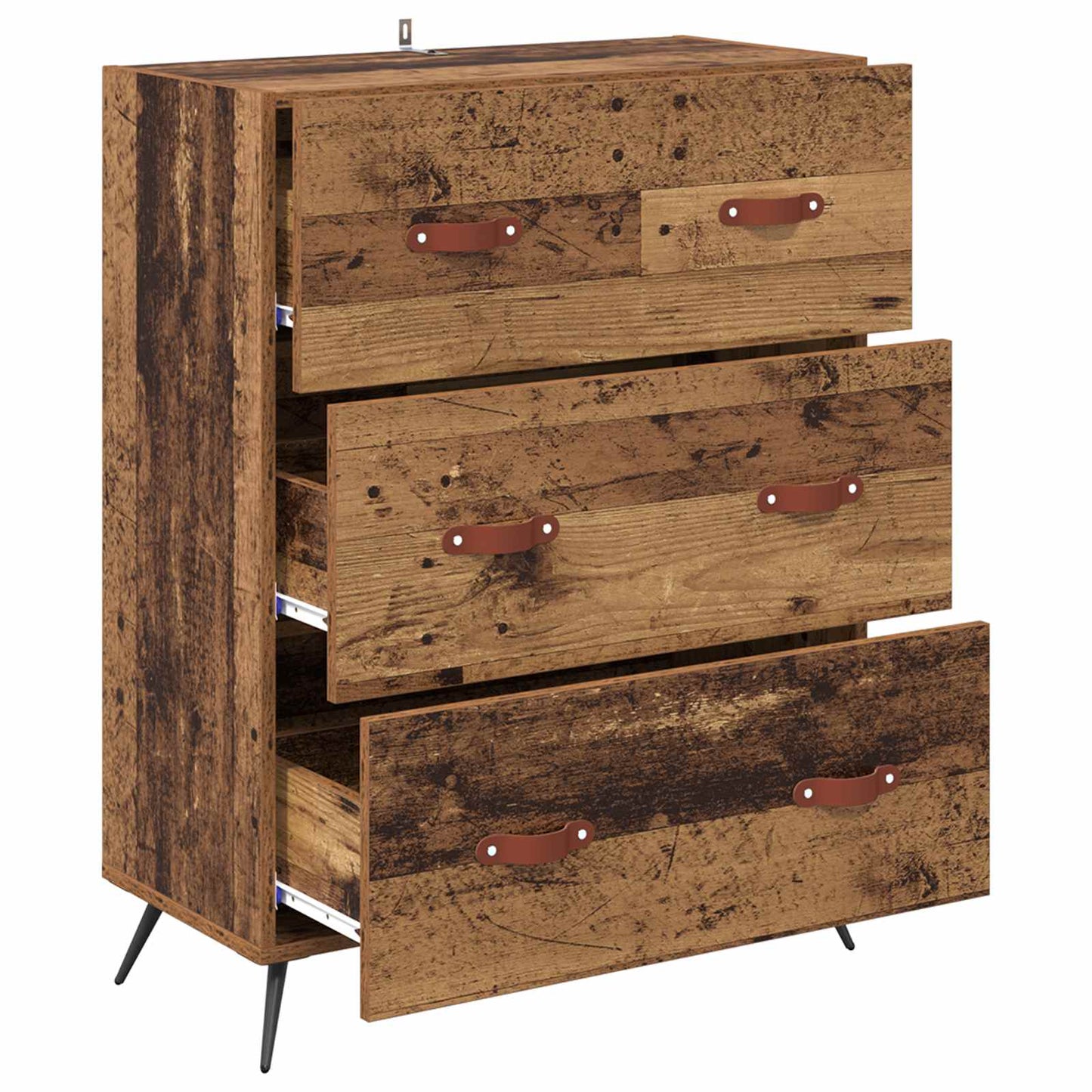 Skuffeskab Gammelt træ 69,5 x 34 x 90 cm Konstrueret træ