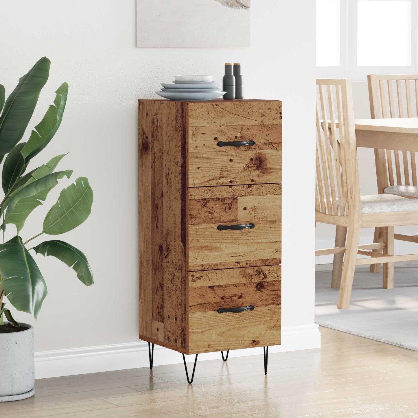 Sideboard Gammelt træ 34 x 34,5 x 90 cm Konstrueret træ