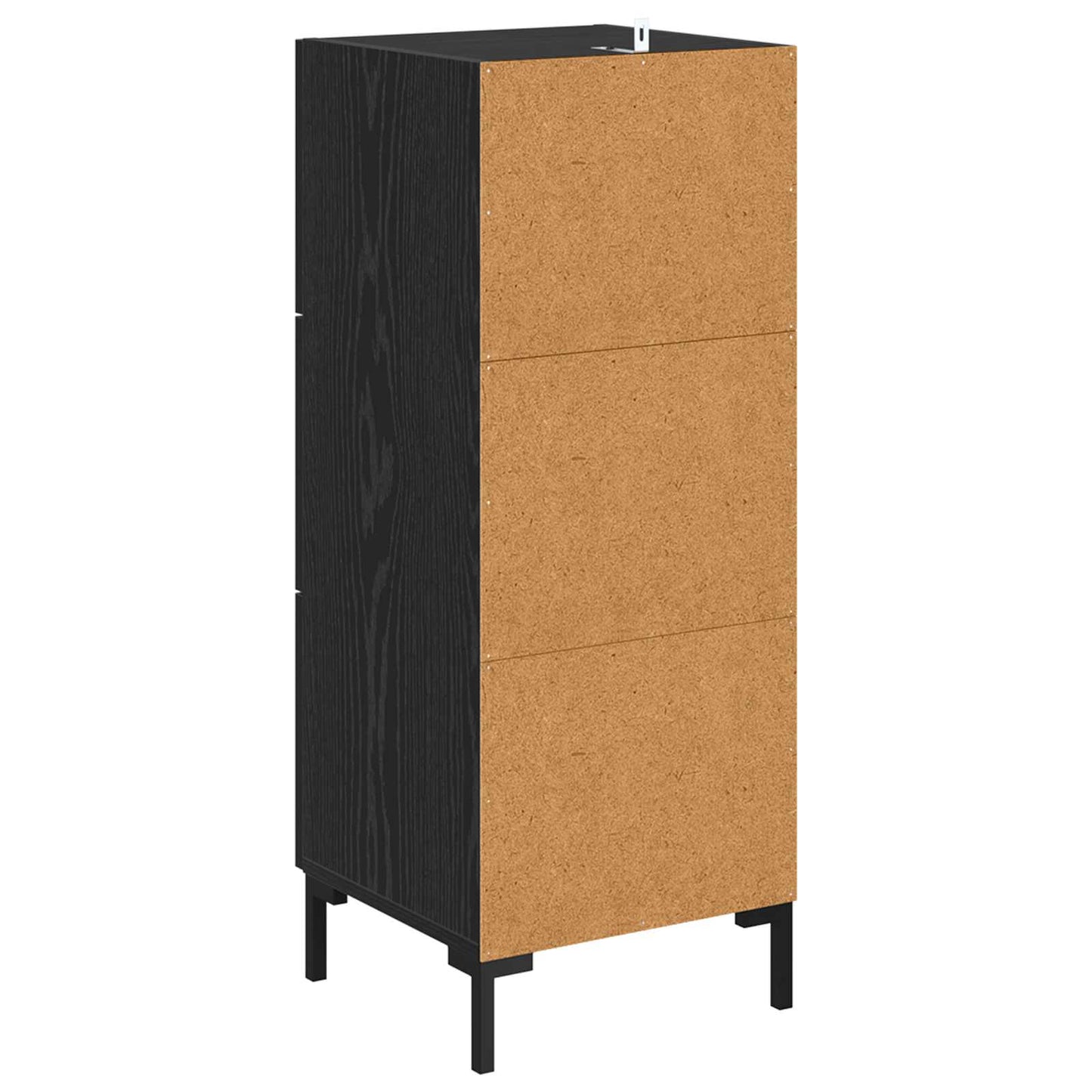 Sideboard med skuffe Sort eg 34,5 x 34 x 90 cm Konstrueret træ