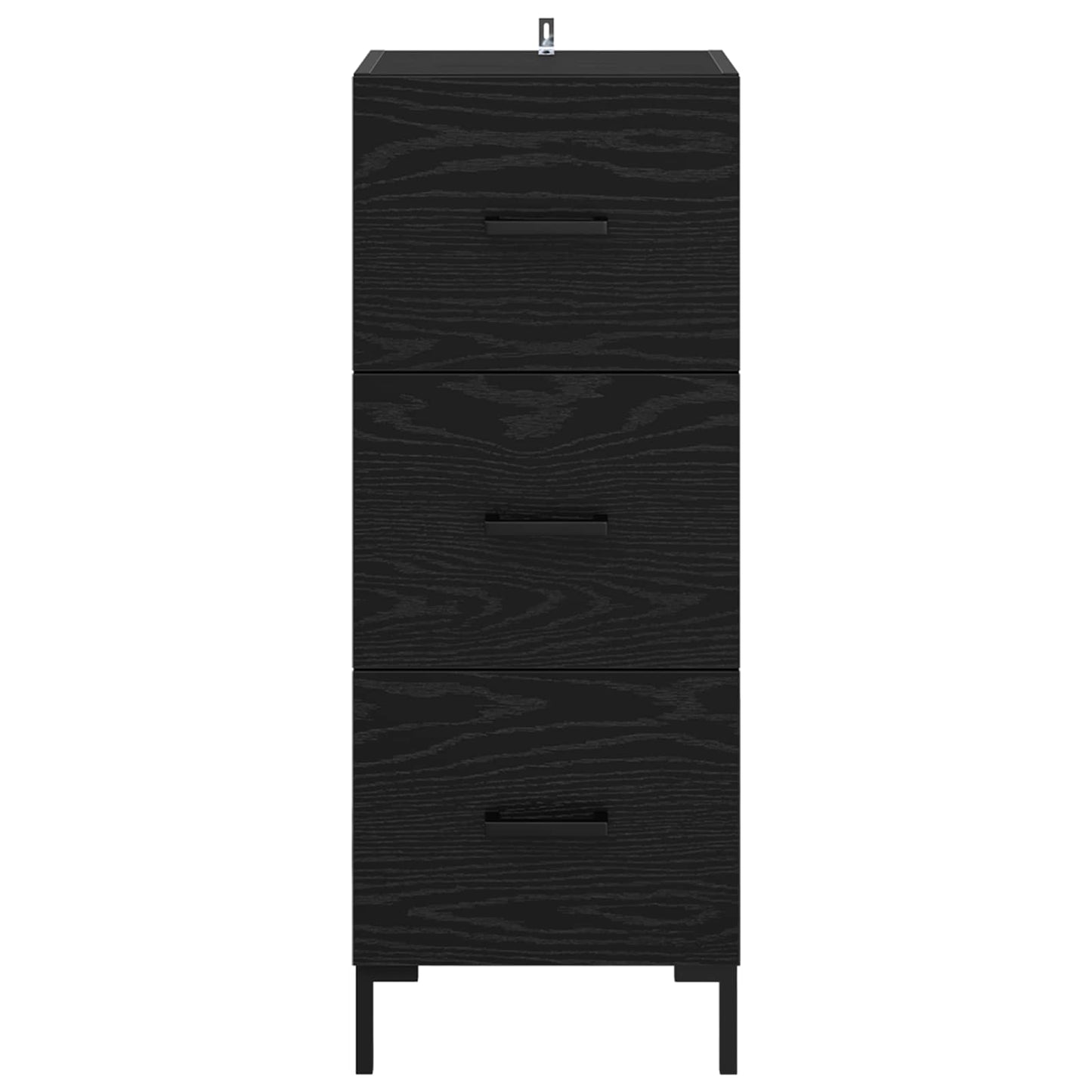 Sideboard med skuffe Sort eg 34,5 x 34 x 90 cm Konstrueret træ