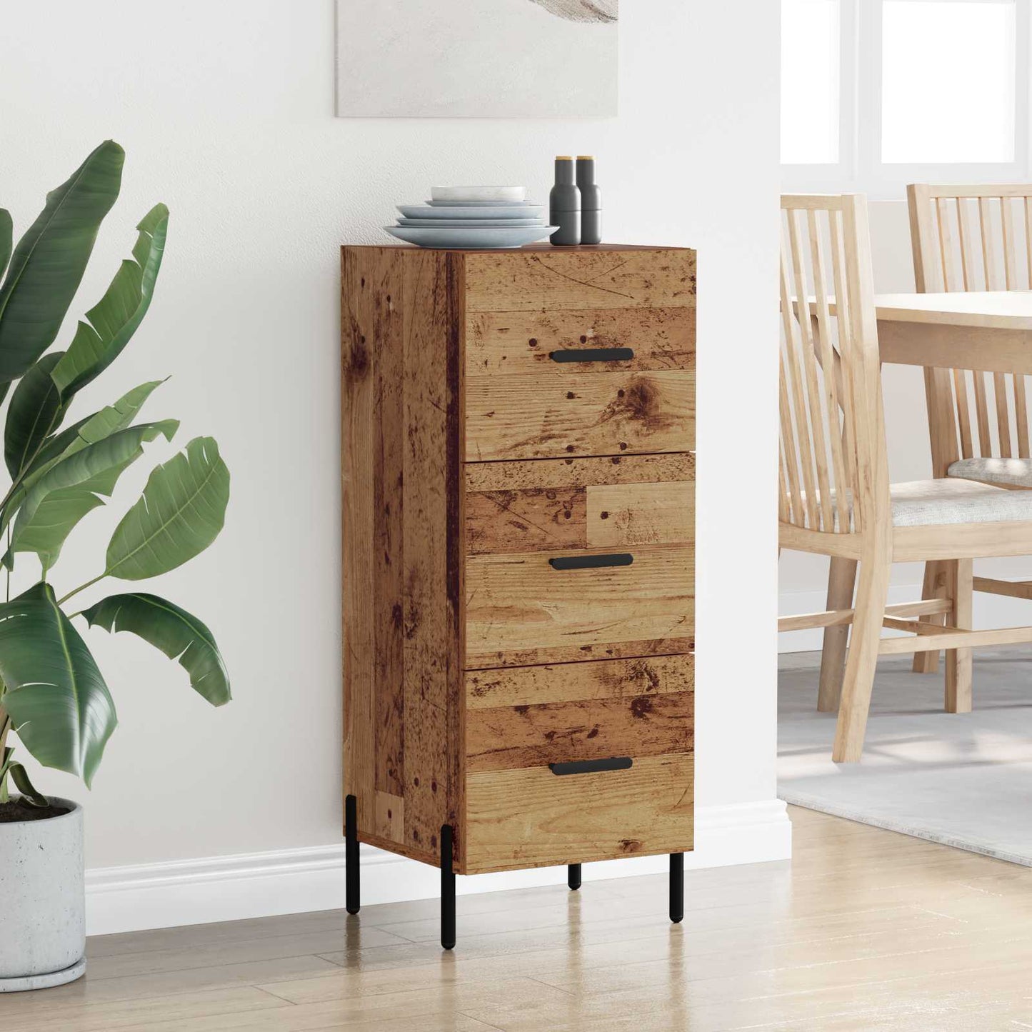 Sideboard Gammelt træ 34 x 34.5 x 90 cm Konstrueret træ