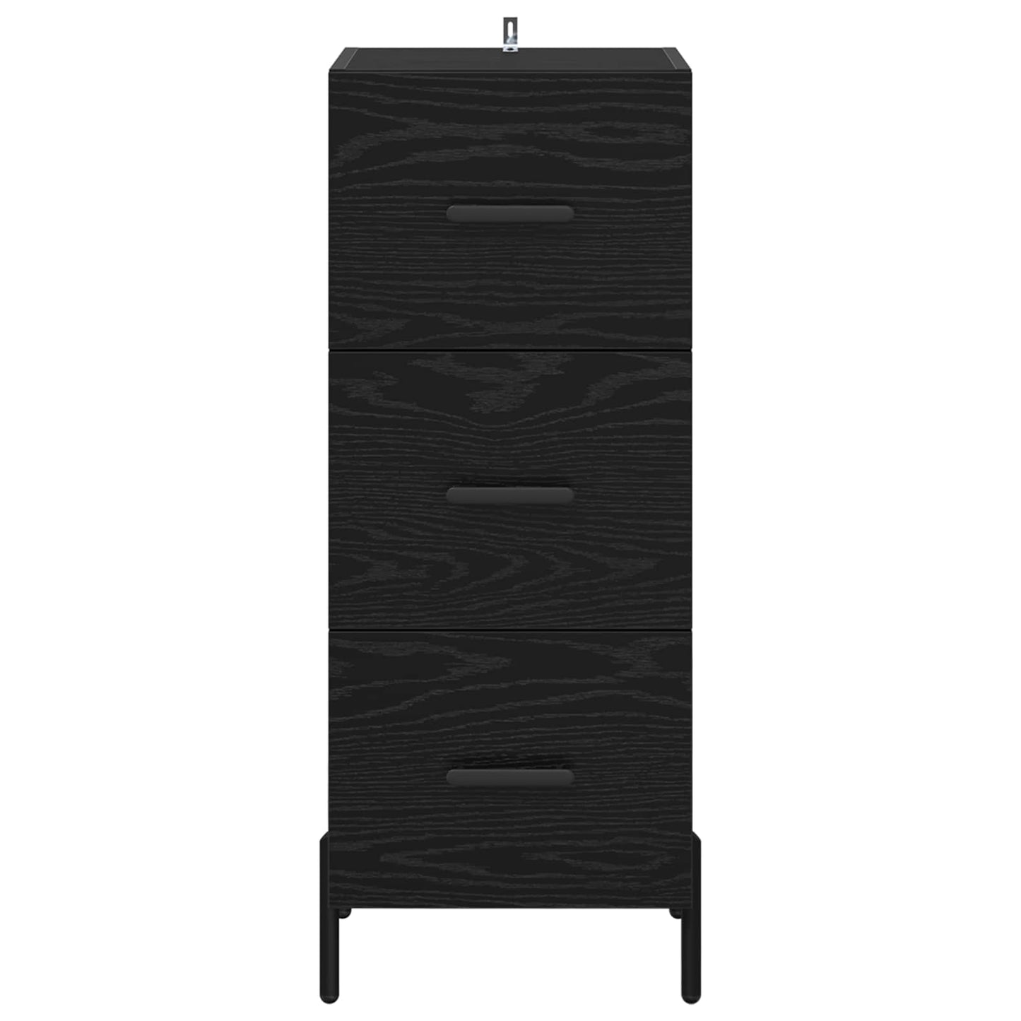 Sideboard med skuffe Sort eg 34 x 34.5 x 90 cm Konstrueret træ