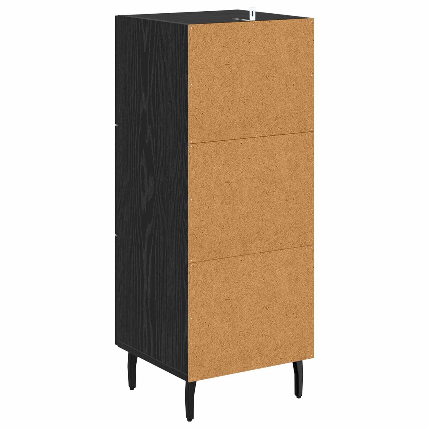 Sideboard med skuffe Sort eg 34 x 34.5 x 90 cm Konstrueret træ