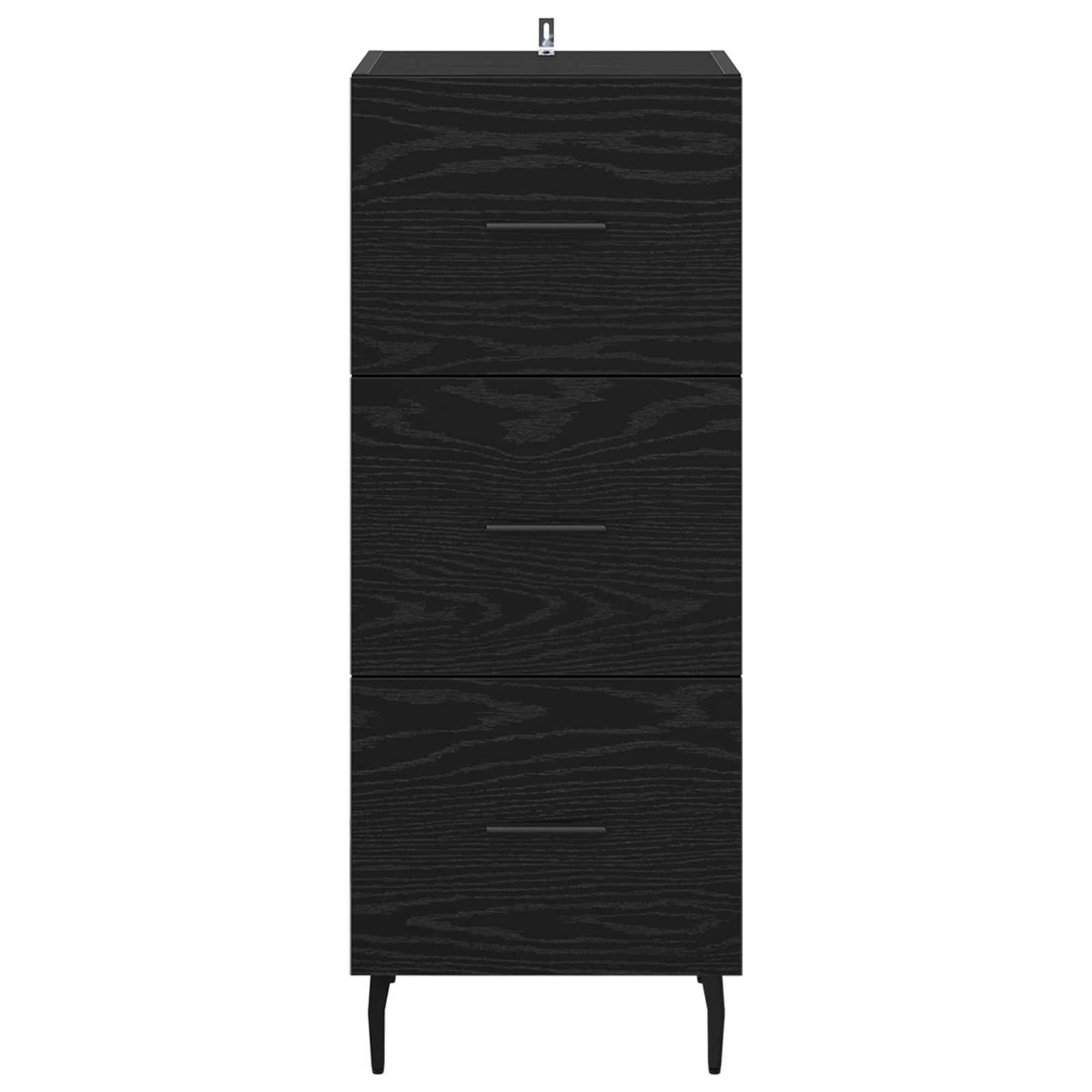 Sideboard med skuffe Sort eg 34 x 34.5 x 90 cm Konstrueret træ