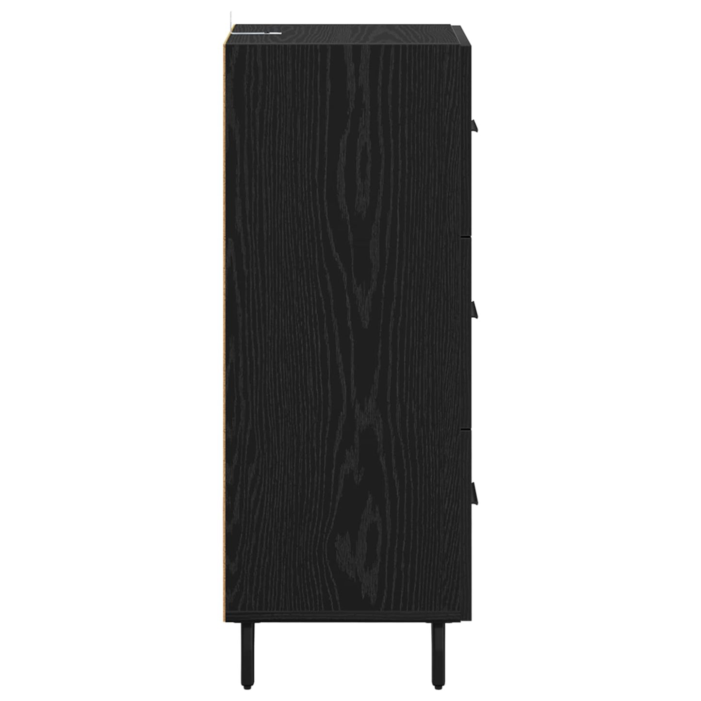 Sideboard med skuffe Sort eg 34 x 34.5 x 90 cm Konstrueret træ