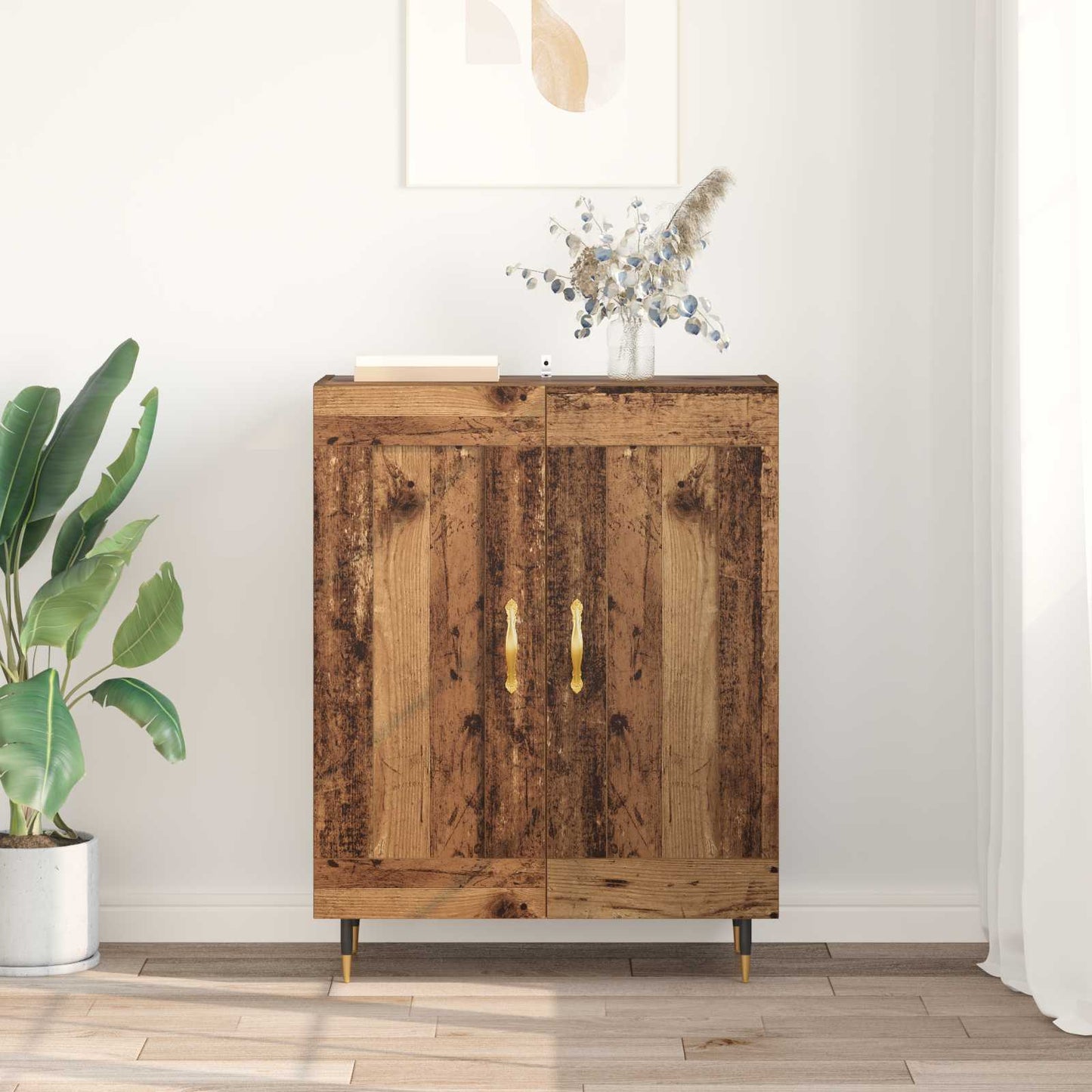 Sideboard Gammelt træ 69,5 x 34 x 90 cm Konstrueret træ