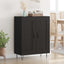 Sideboard Sort eg 69,5 x 34 x 90 cm Ingeniørt træ og jern