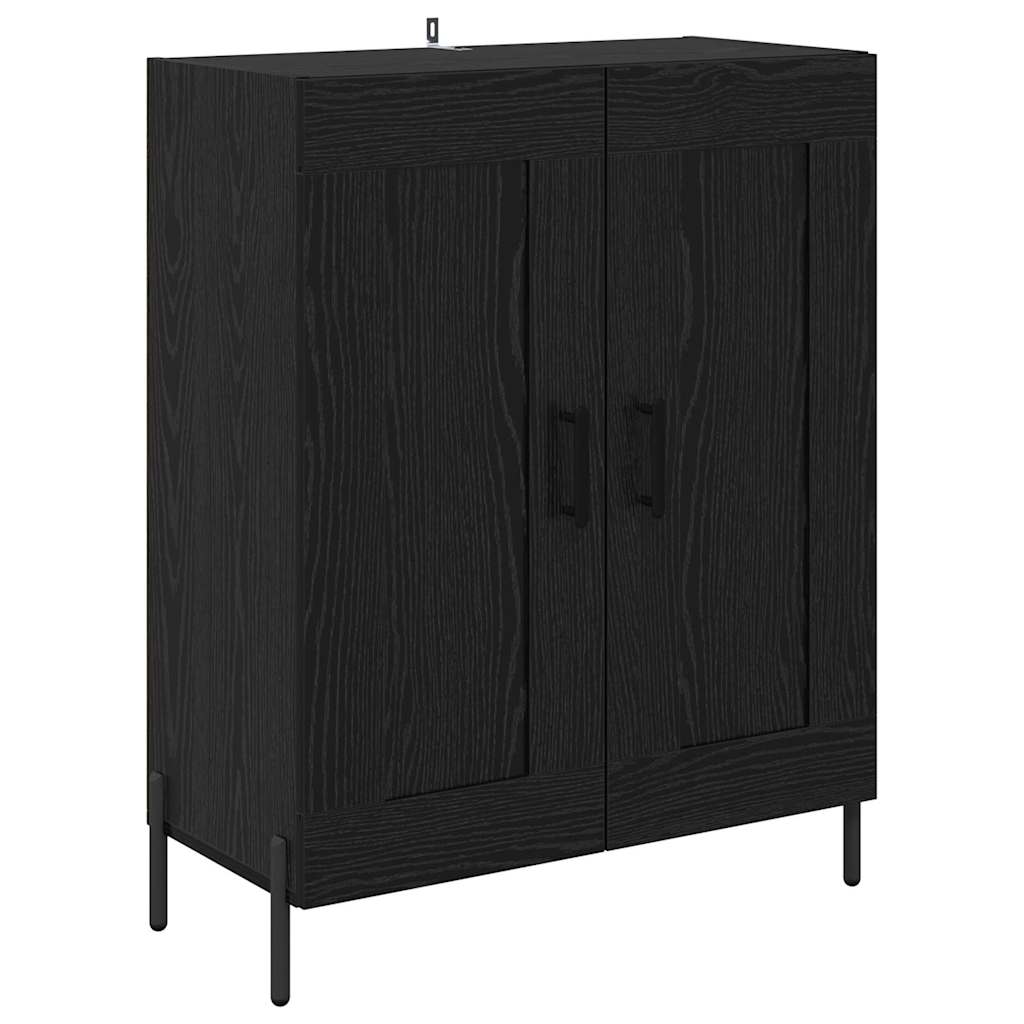 Sideboard Sort eg 69,5 x 34 x 90 cm Ingeniørt træ og jern