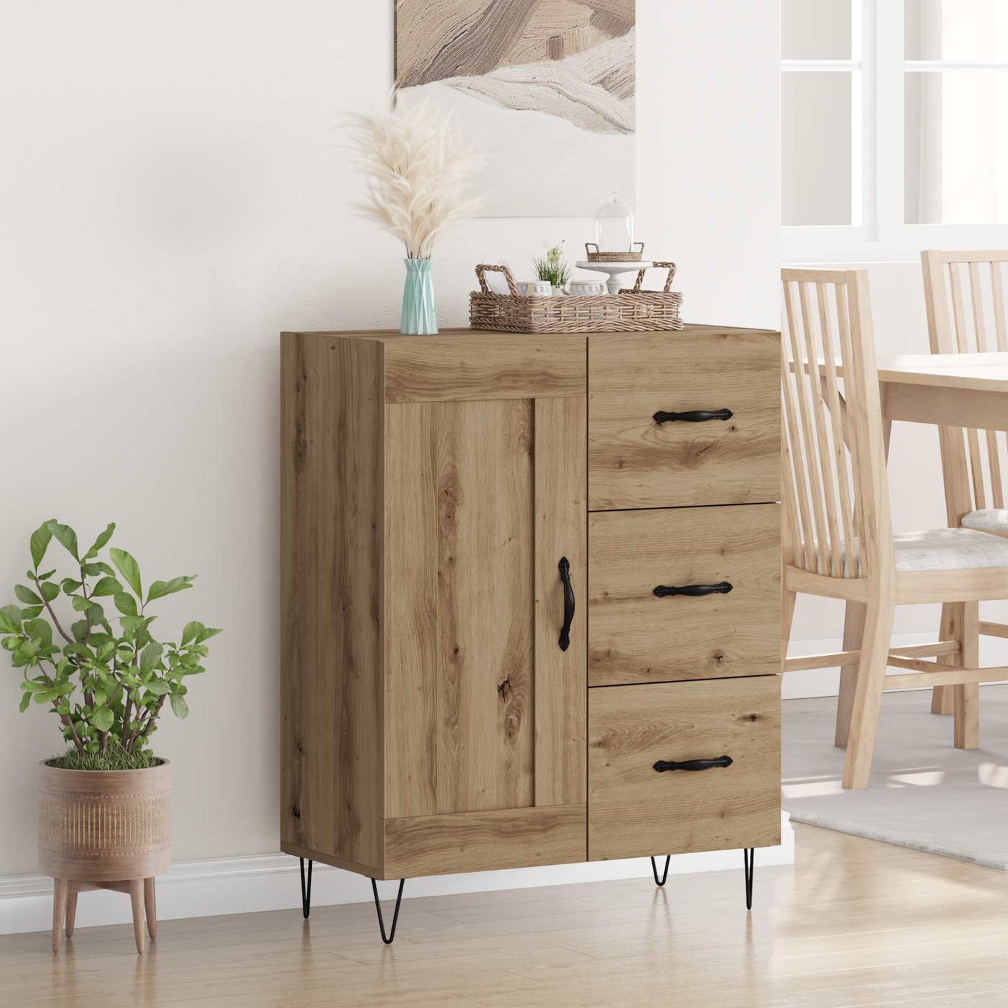 Sideboard Artisan Eg 69,5 x 34 x 90 cm Konstrueret træ
