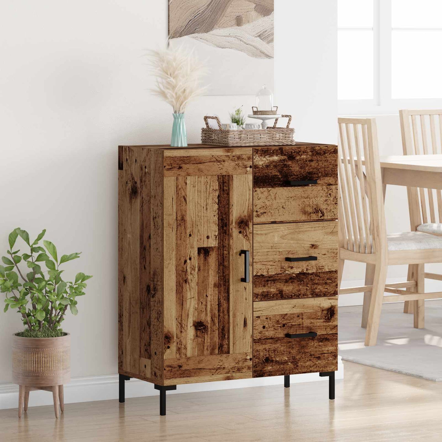 Sideboard Gammelt træ 69.5 x 34 x 90 cm Konstrueret træ