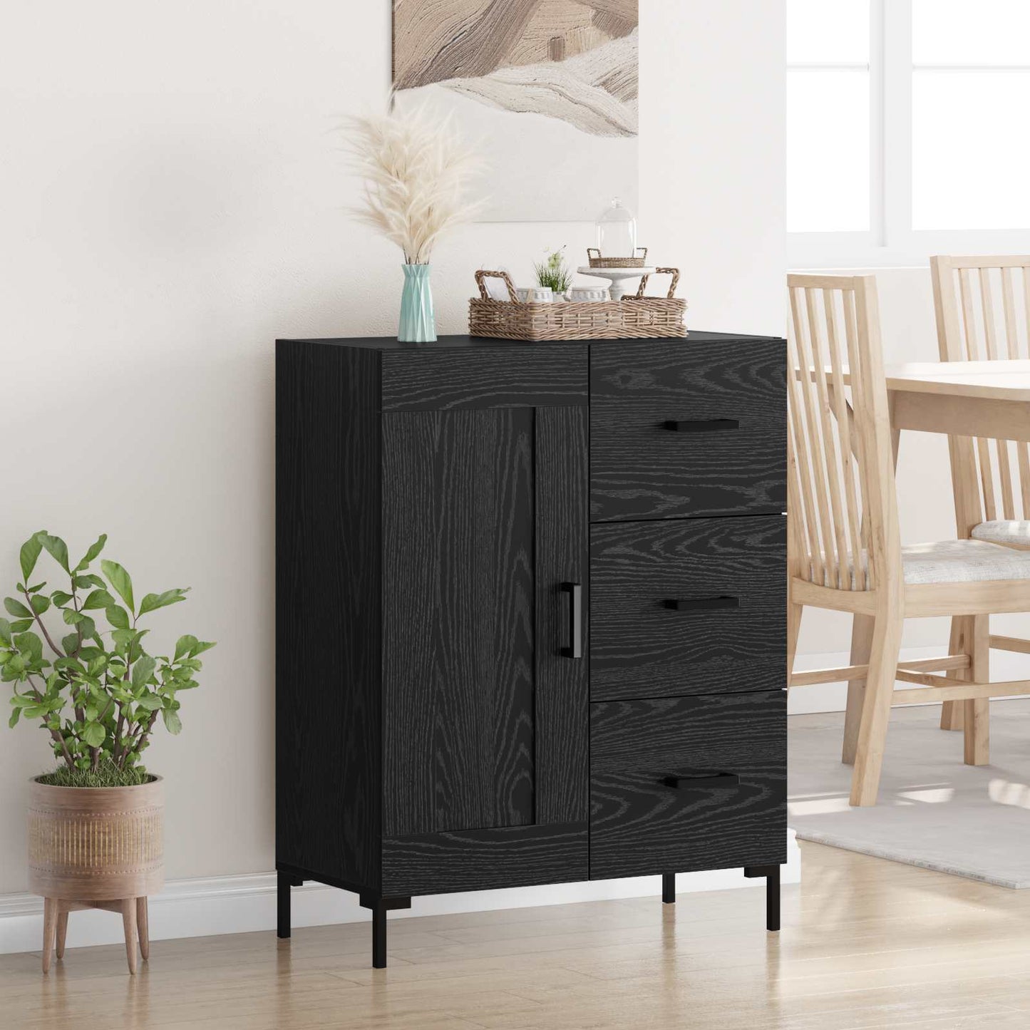 Sideboard Sort eg 69.5 x 34 x 90 cm Konstrueret træ