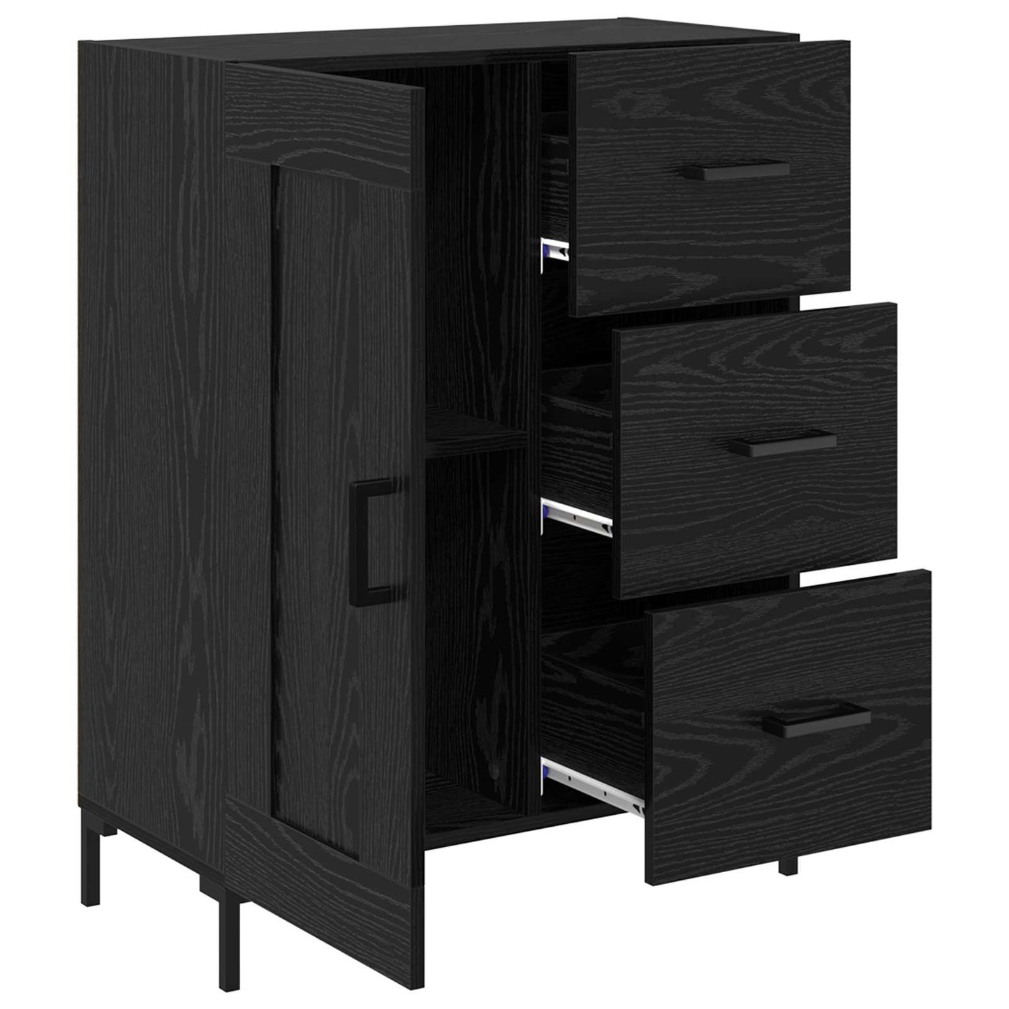 Sideboard Sort eg 69.5 x 34 x 90 cm Konstrueret træ