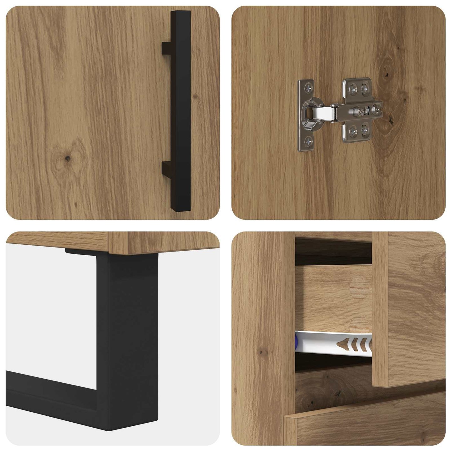 Sideboard Artisan Egetræ 69,5 x 34 x 90 cm