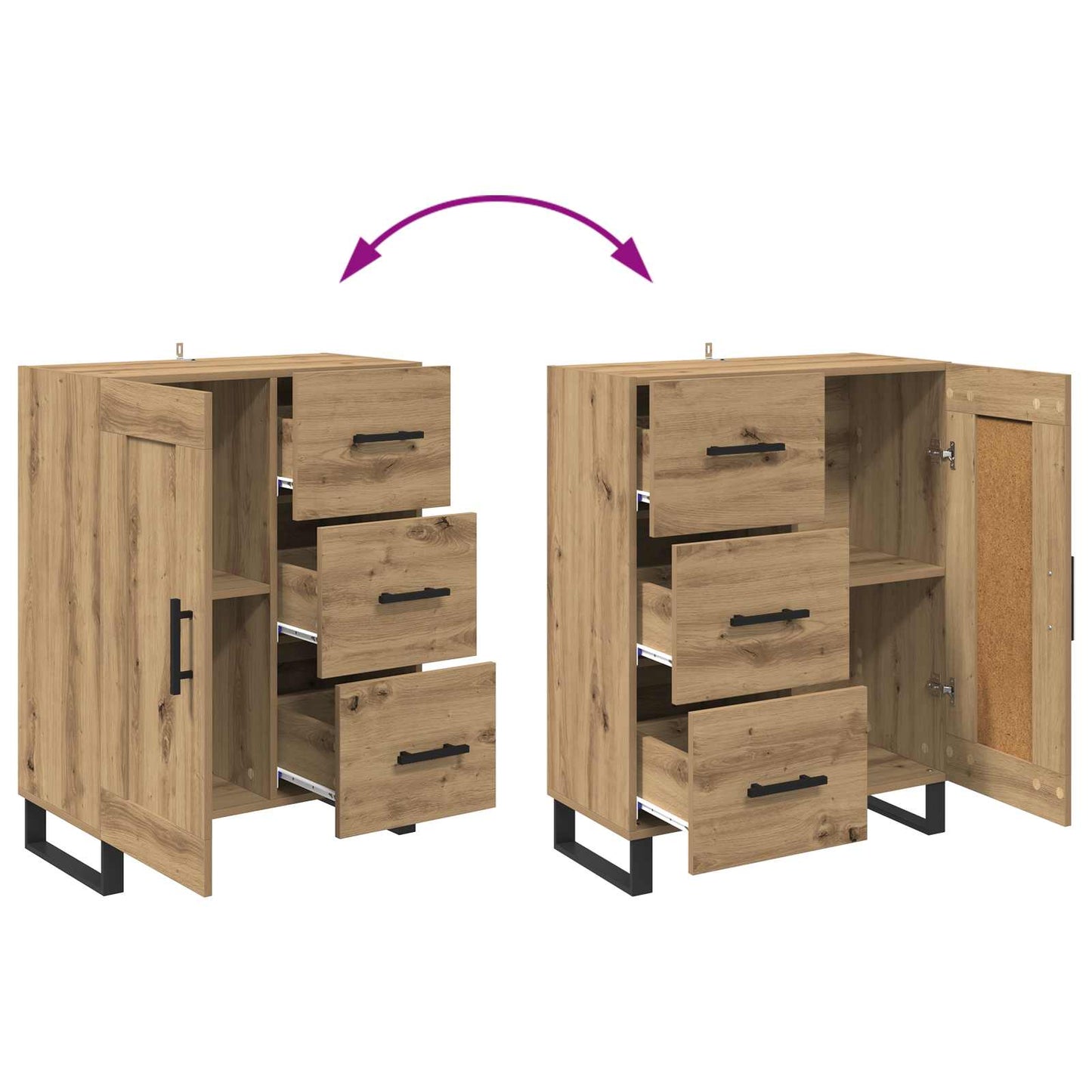 Sideboard Artisan Egetræ 69,5 x 34 x 90 cm
