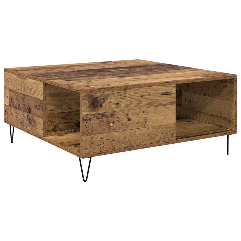 Sofabord Gammelt træ 80 x 80 x 36,5 cm Konstrueret træ