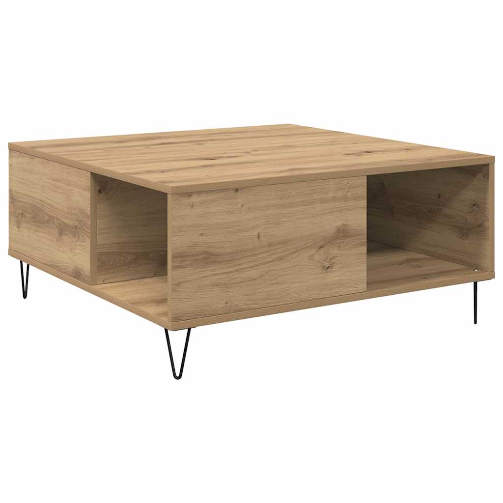 Sofabord Artisan Egetræ 80 x 80 x 36,5 cm Konstrueret træ